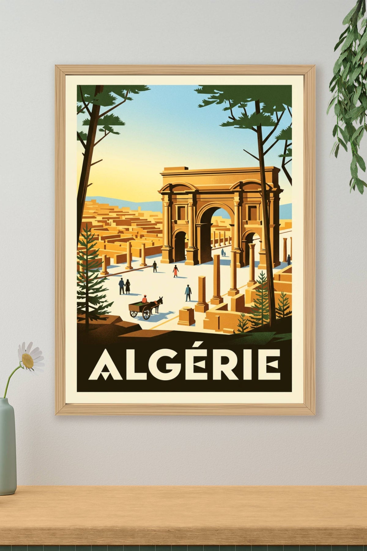 Affiche d'Algérie, arc de Trajan Timgad