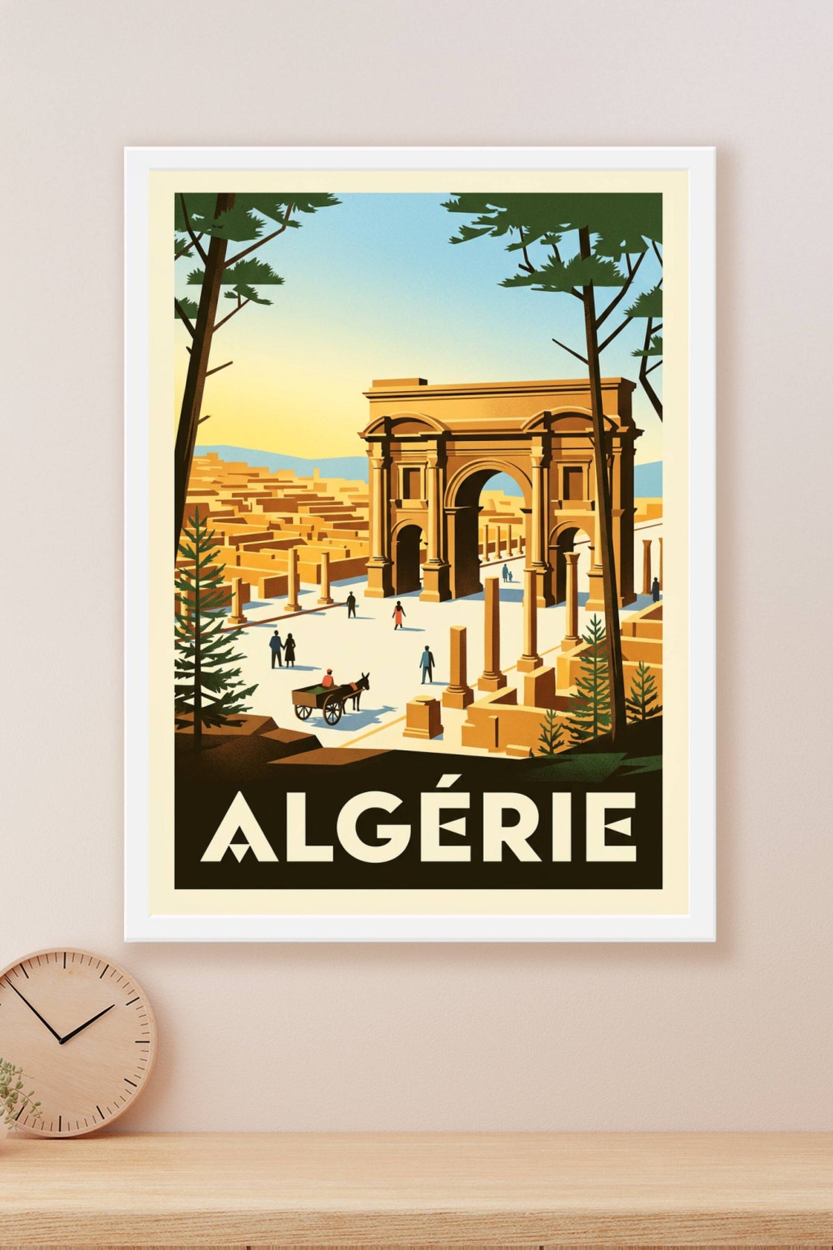 Affiche d'Algérie, arc de Trajan Timgad