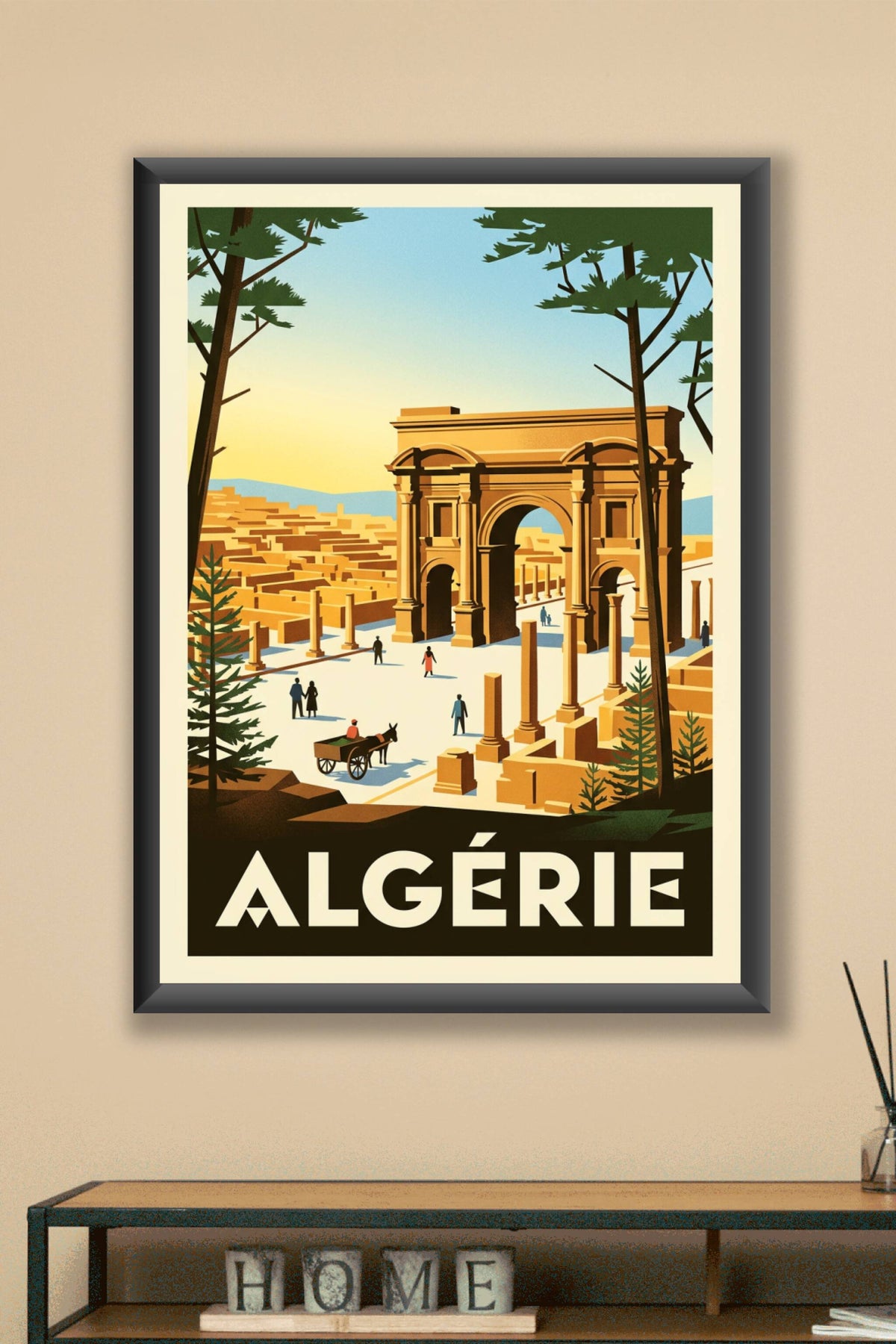 Affiche d'Algérie, arc de Trajan Timgad