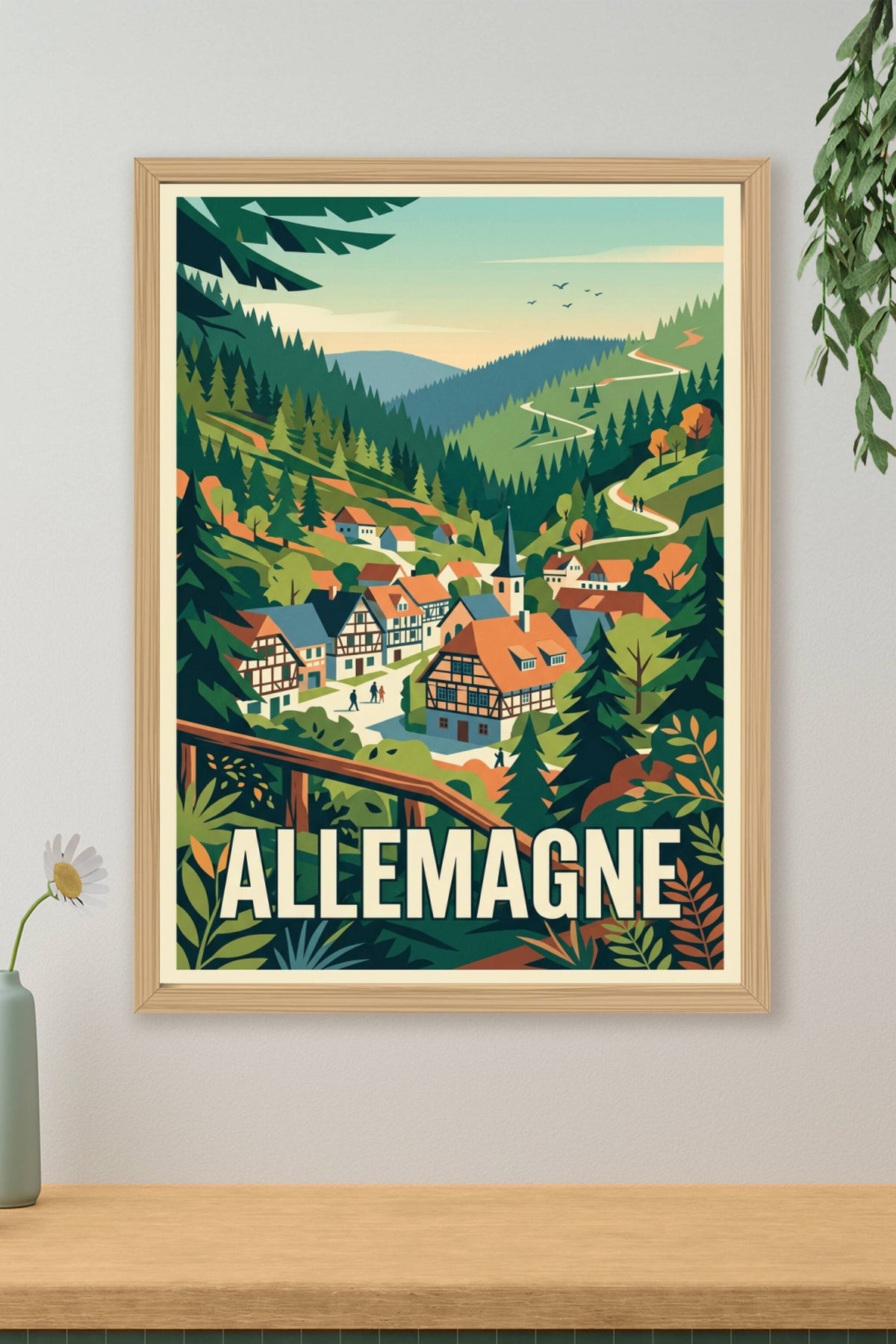 Affiche d'Allemagne, village de Forêt-Noire