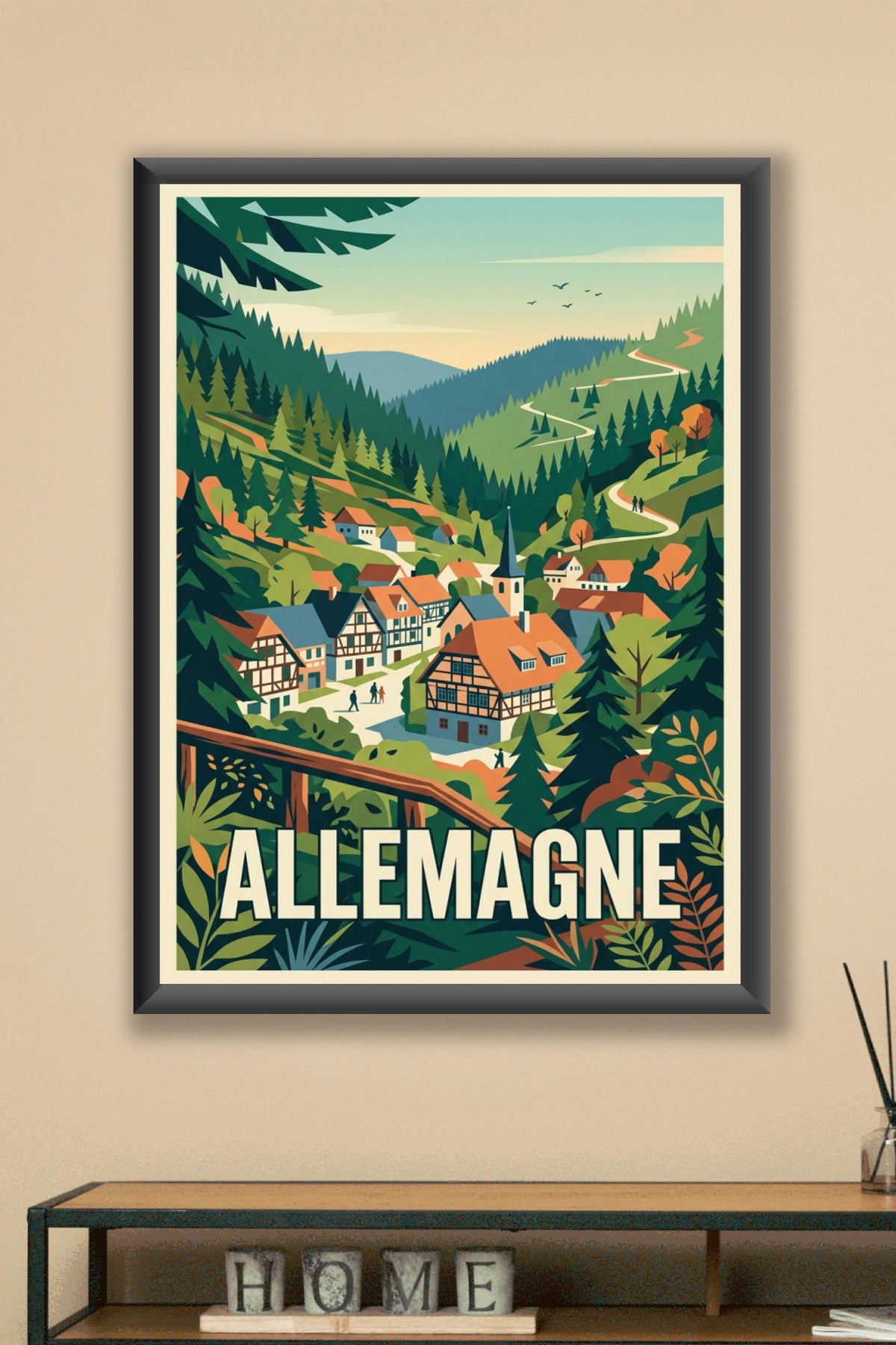 Affiche d'Allemagne, village de Forêt-Noire