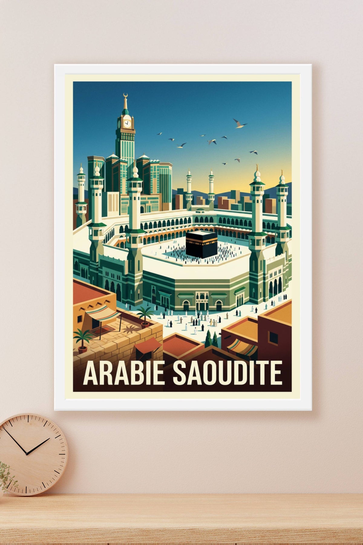 Affiche d'Arabie Saoudite, poster Kaaba Mecque