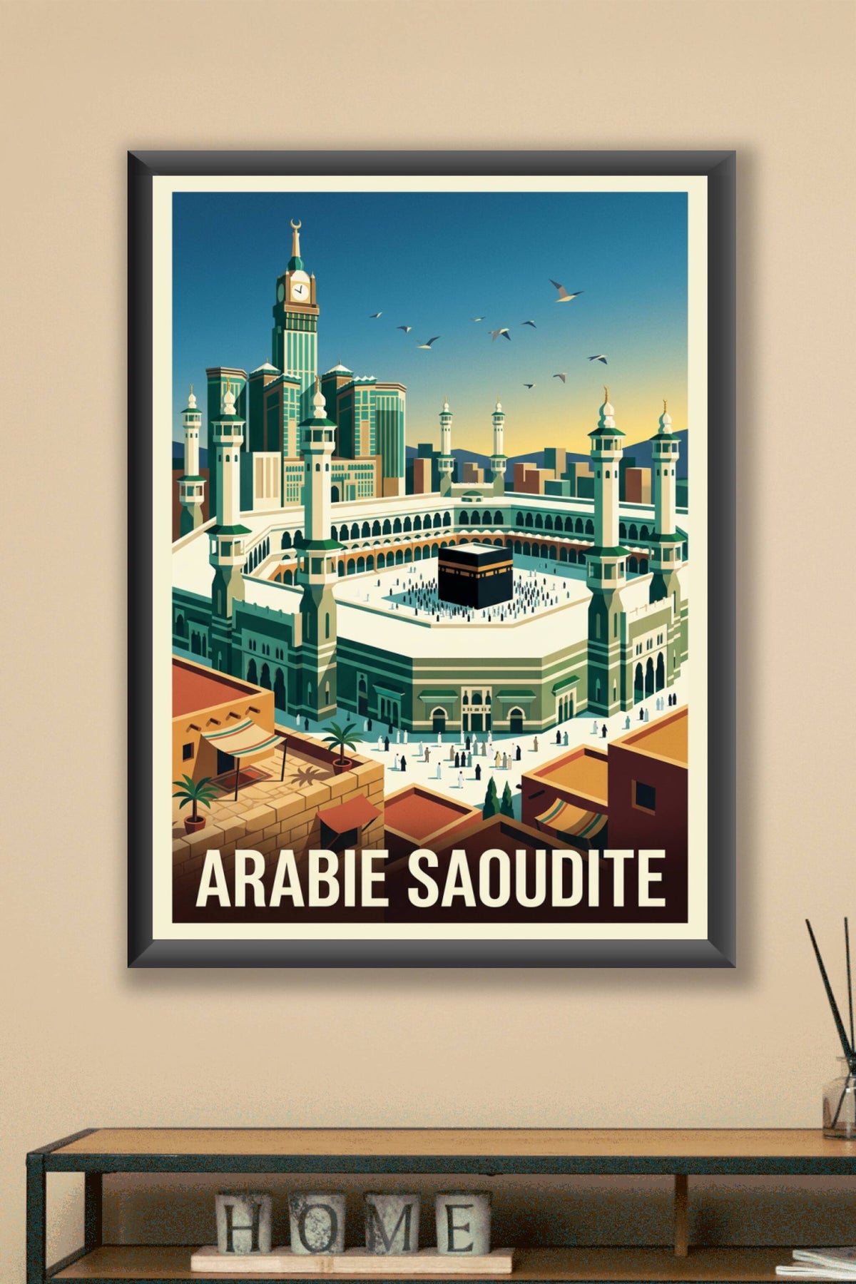 Affiche d'Arabie Saoudite, poster Kaaba Mecque