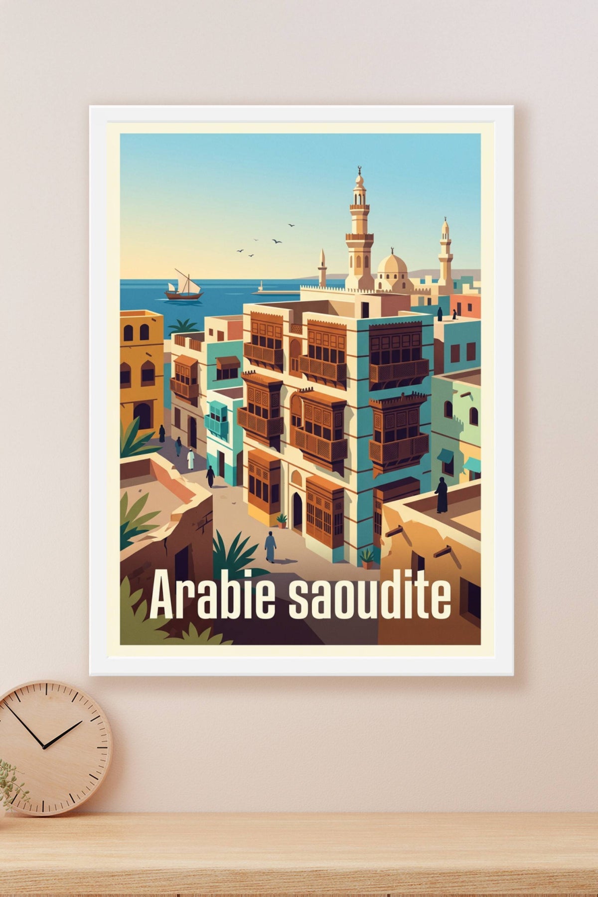 Affiche d'Arabie saoudite, architecture Al-Balad