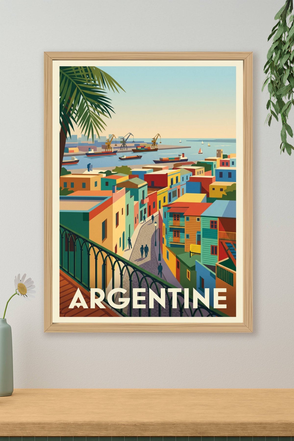 Affiche d'Argentine, poster maisons colorées