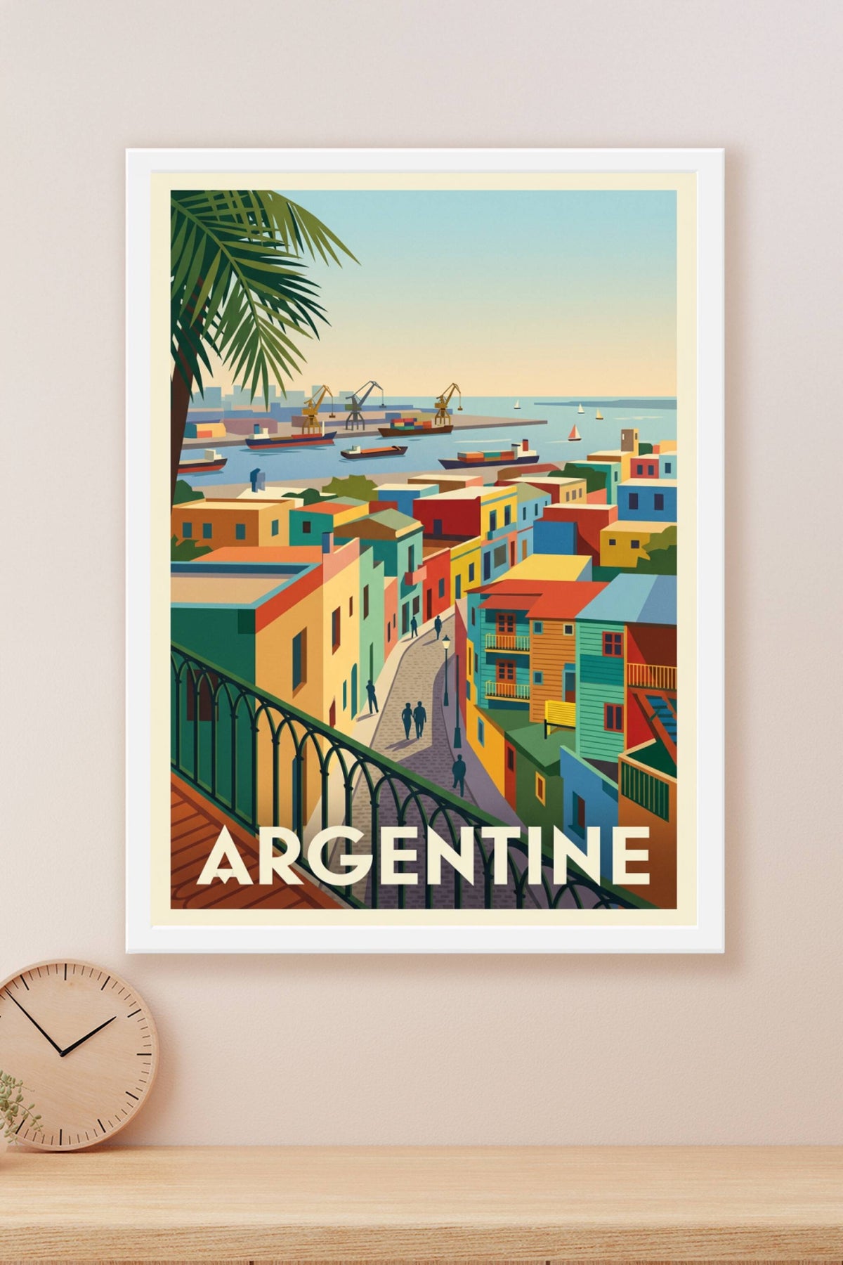 Affiche d'Argentine, poster maisons colorées