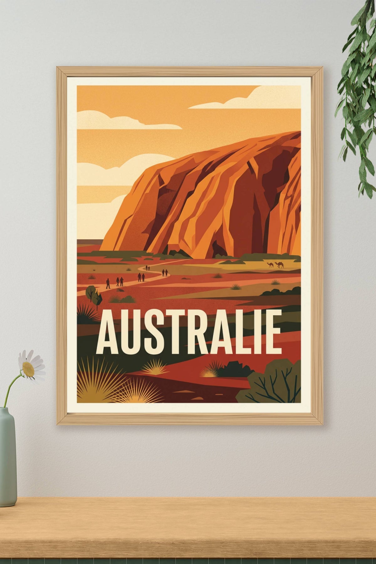 Affiche d'Australie, Uluru au coucher du soleil