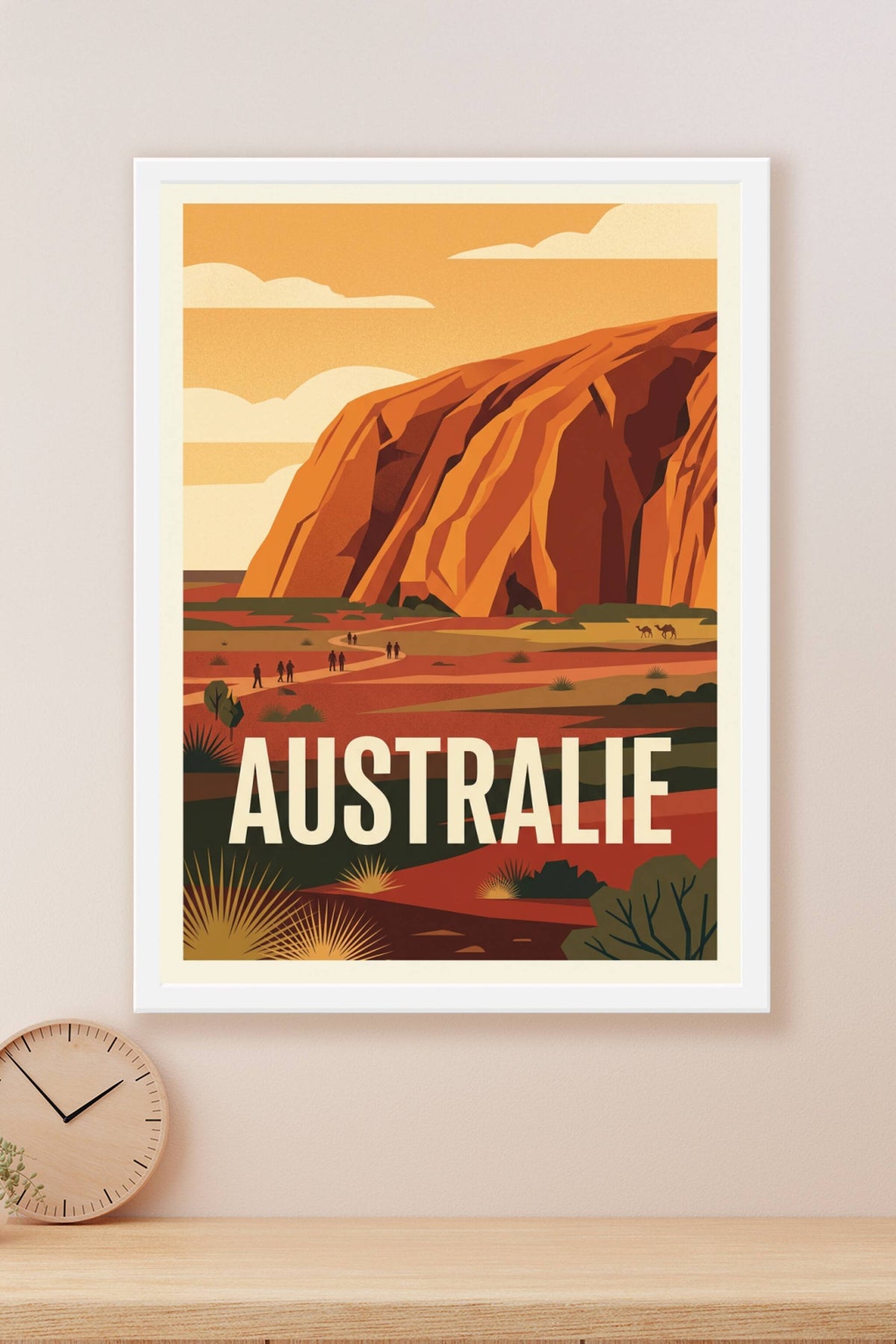 Affiche d'Australie, Uluru au coucher du soleil