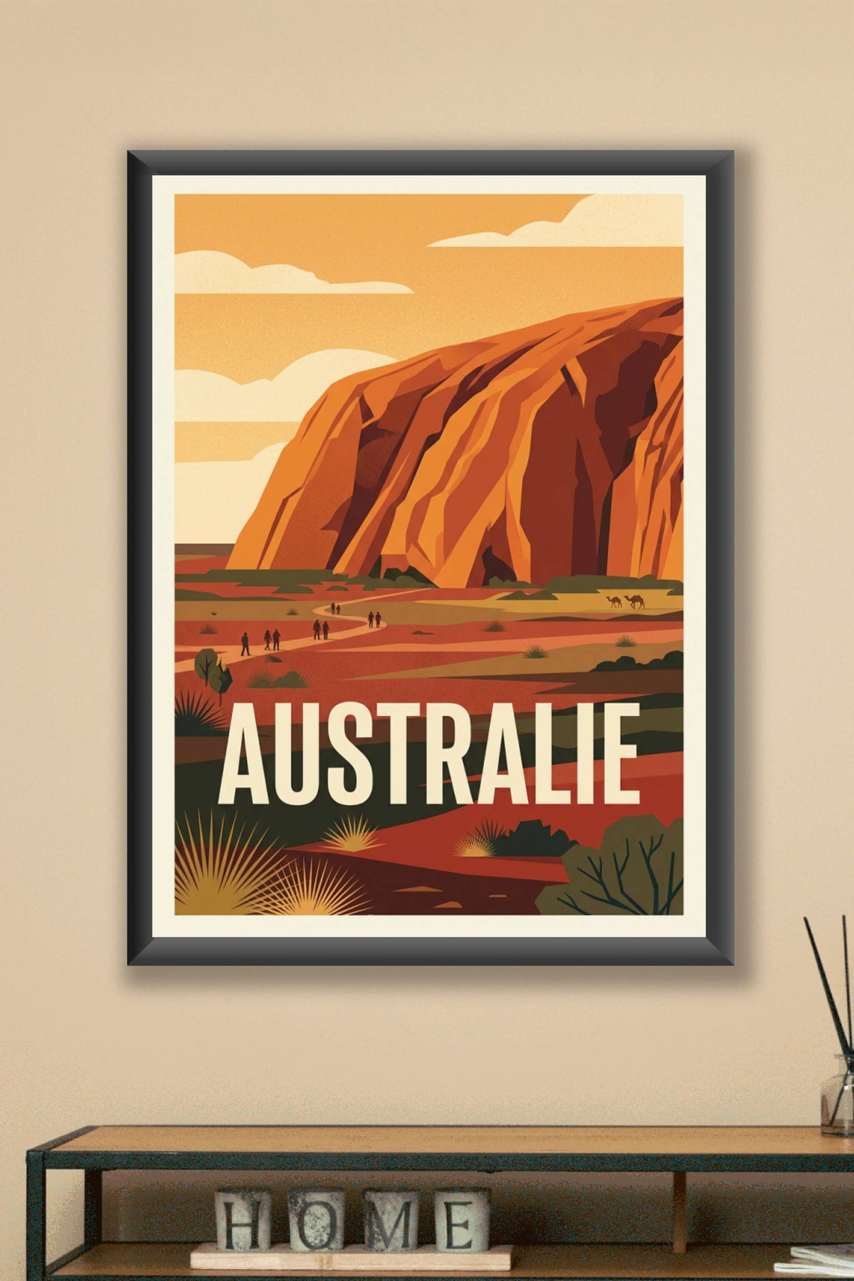 Affiche d'Australie, Uluru au coucher du soleil