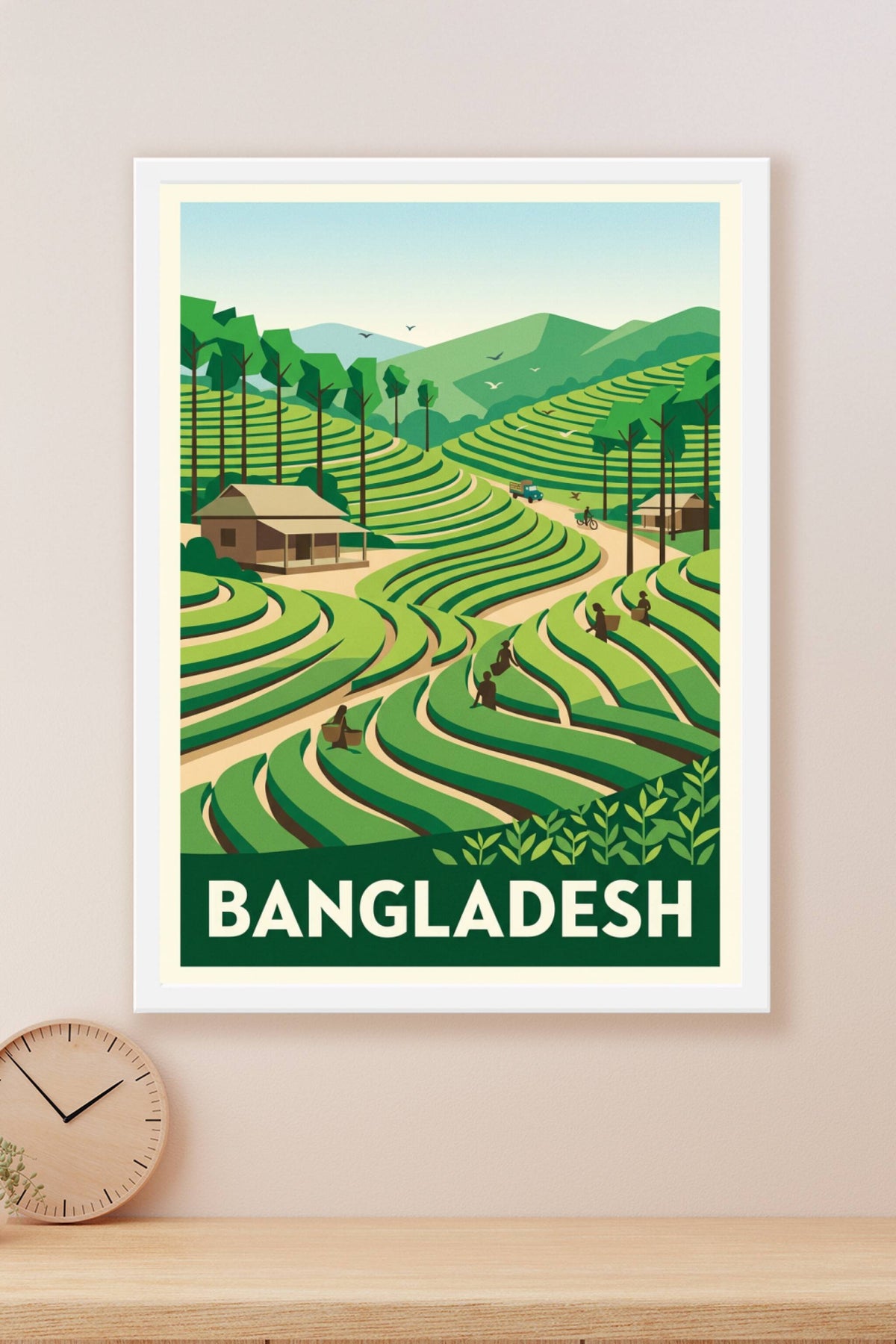 Affiche du Bangladesh, plantations de thé