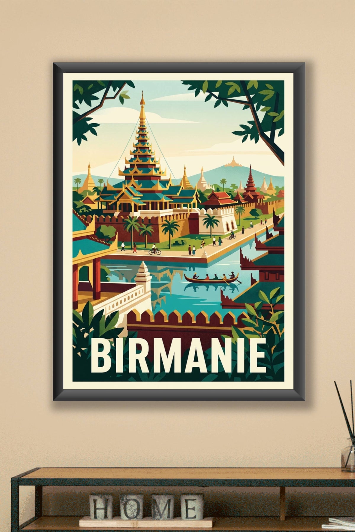 Poster de Birmanie, temples et pagodes