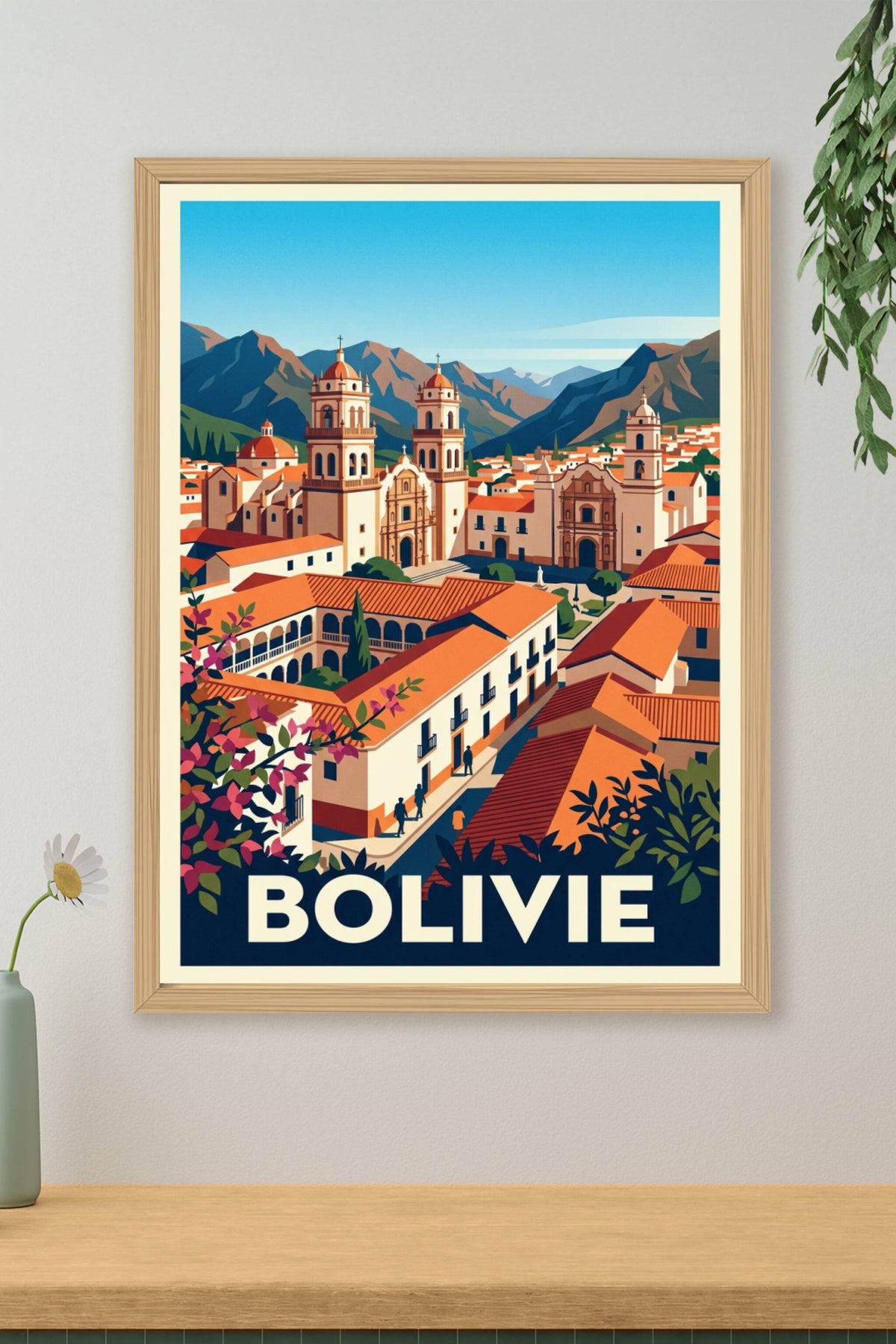 Affiche de Bolivie, ville coloniale de Sucre