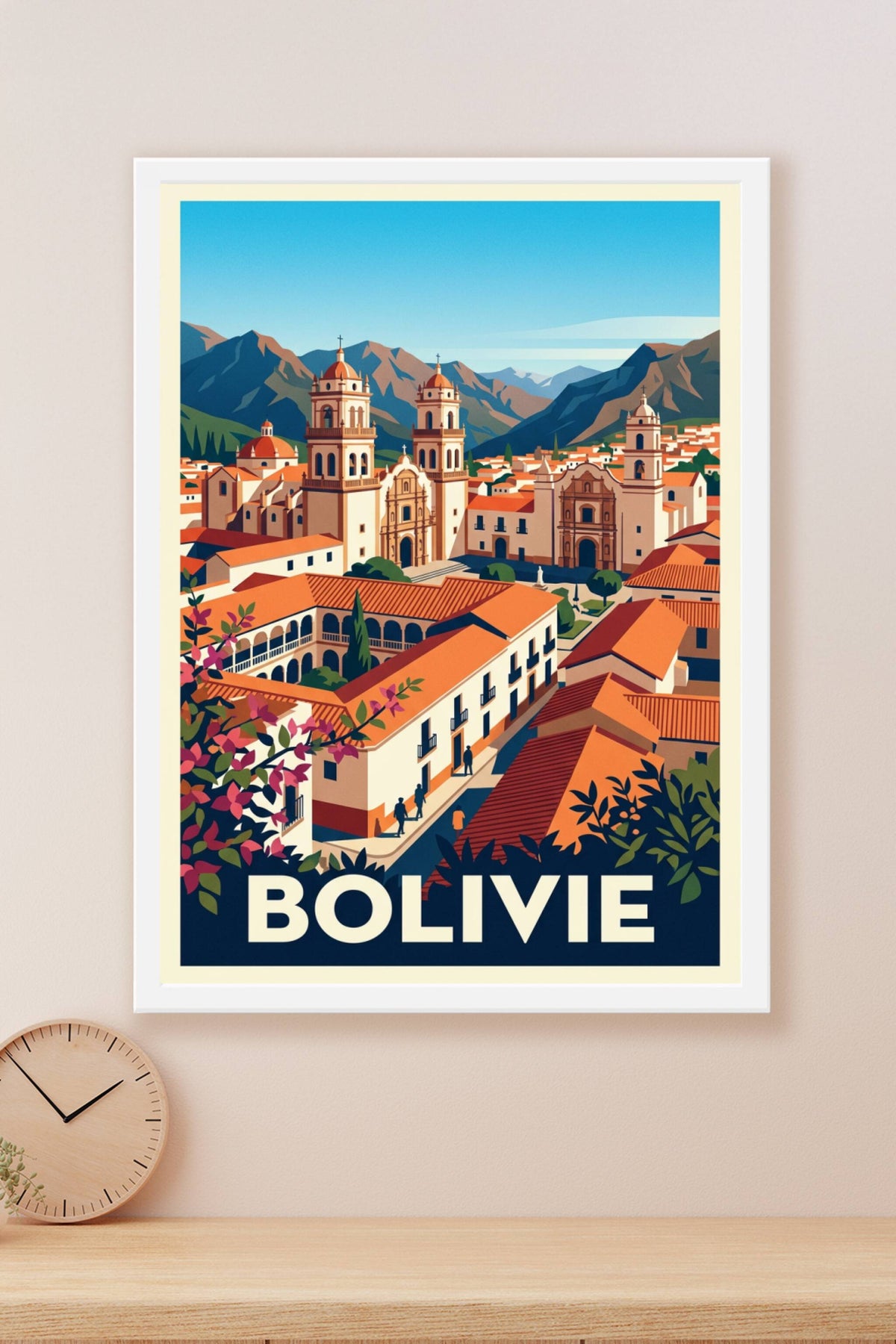 Affiche de Bolivie, ville coloniale de Sucre