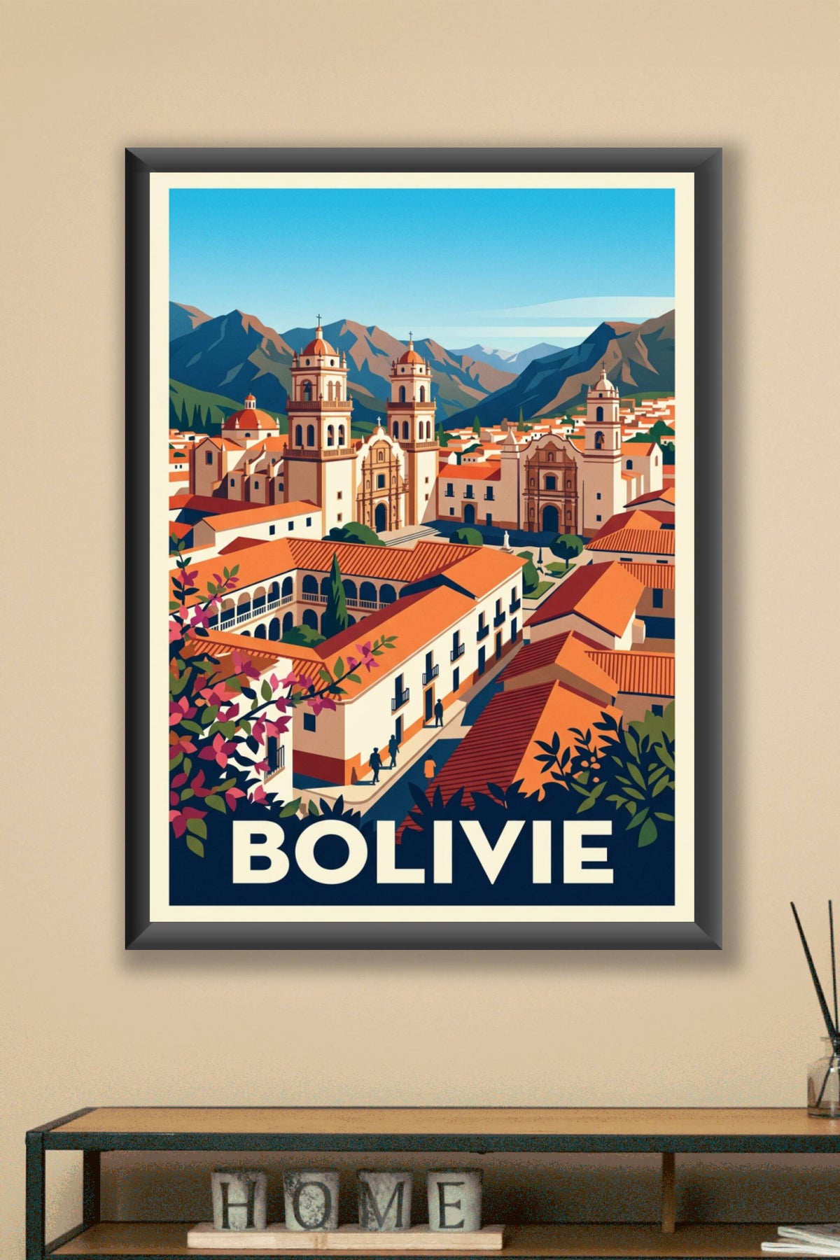 Affiche de Bolivie, ville coloniale de Sucre
