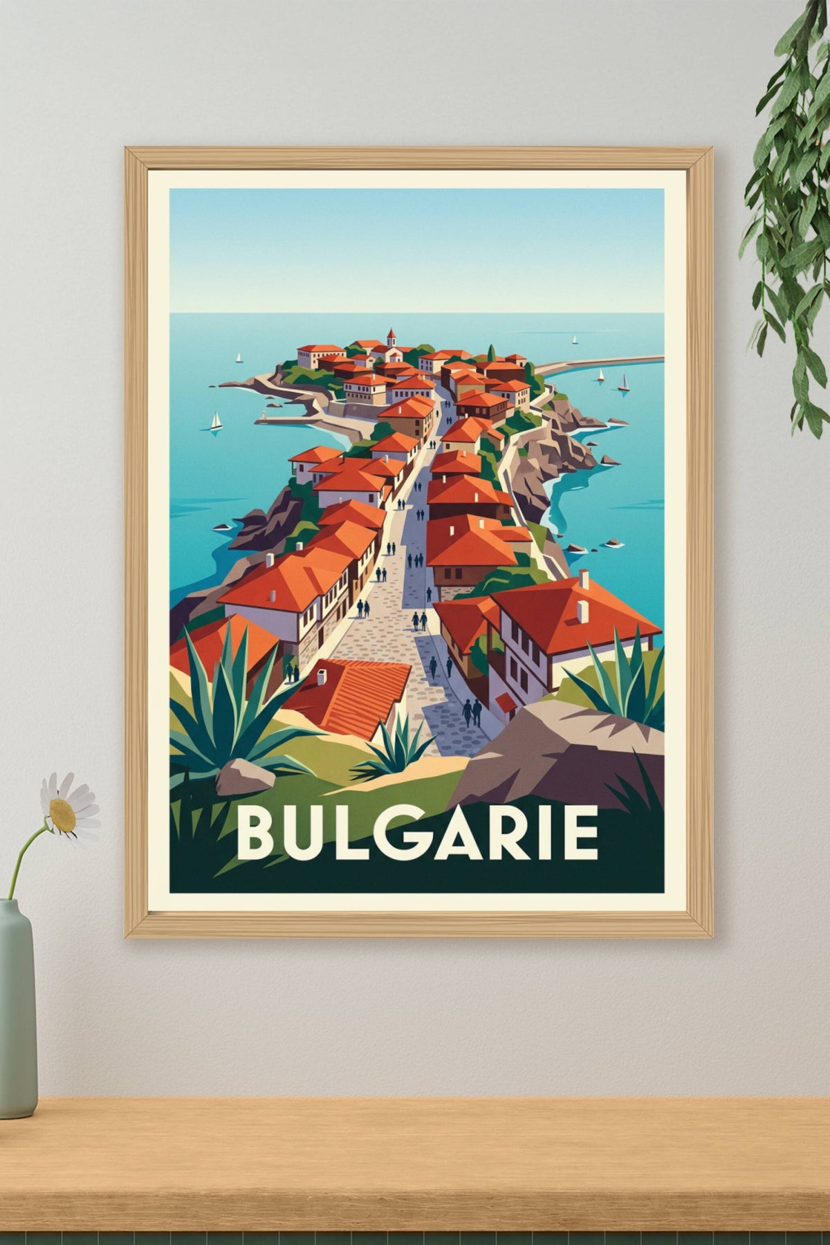 Poster de Bulgarie, ville de Nesebar