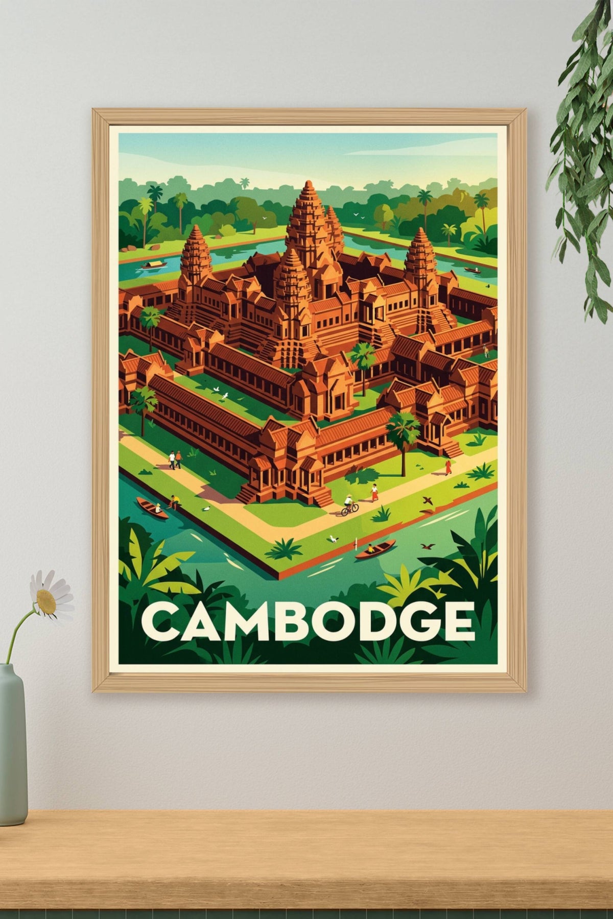 Affiche du Cambodge, temple Angkor Wat