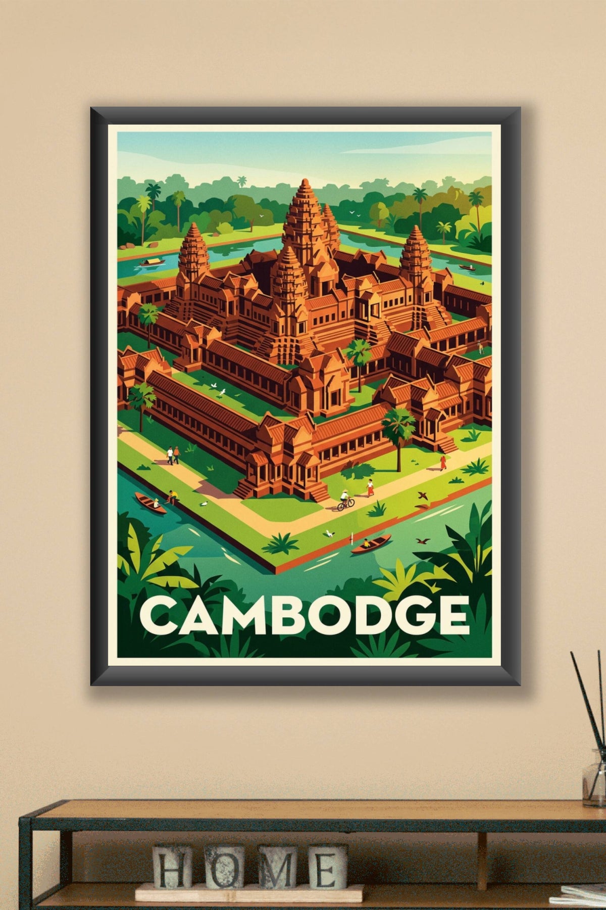 Affiche du Cambodge, temple Angkor Wat