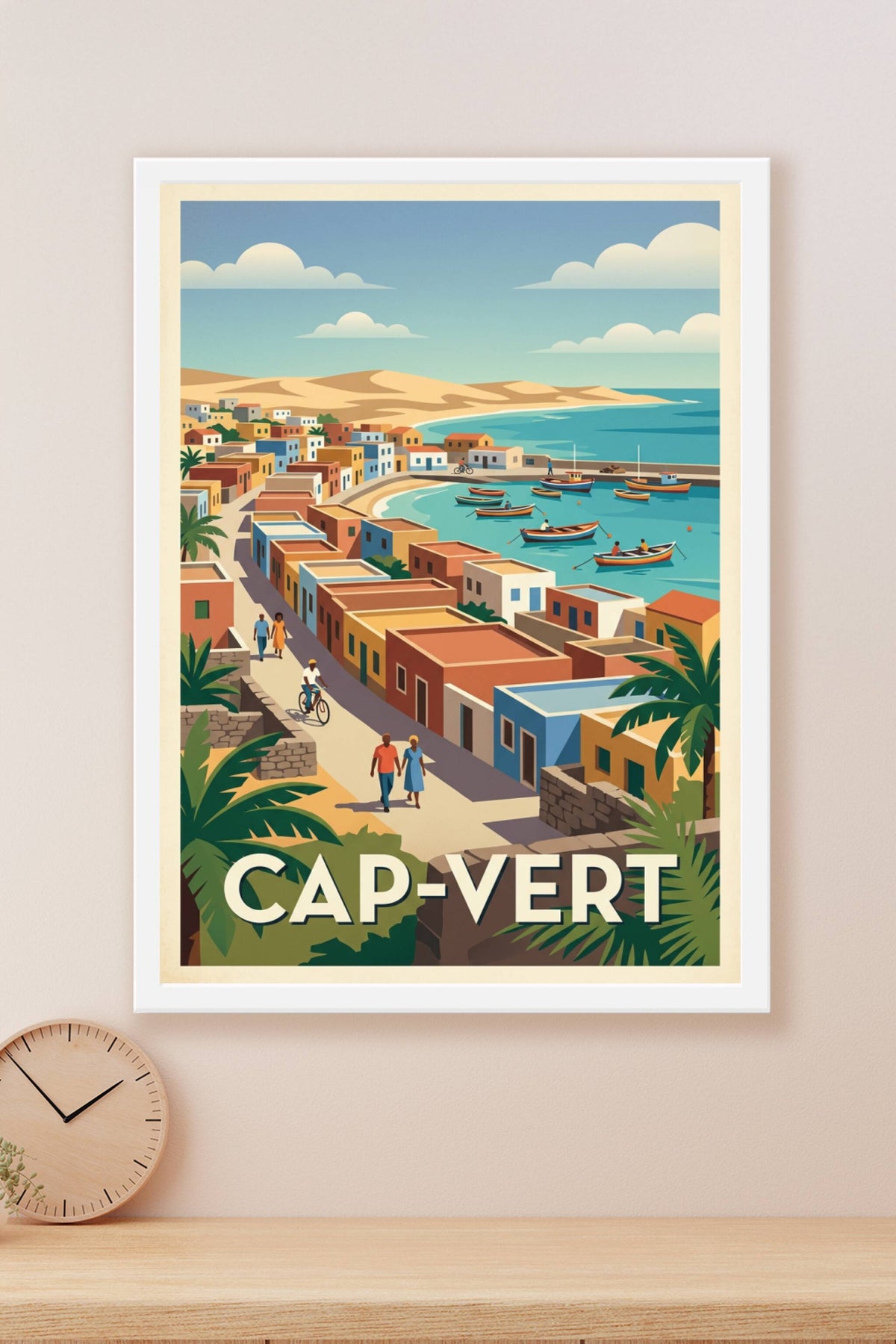 Affiche du Cap-Vert, village de pêcheurs
