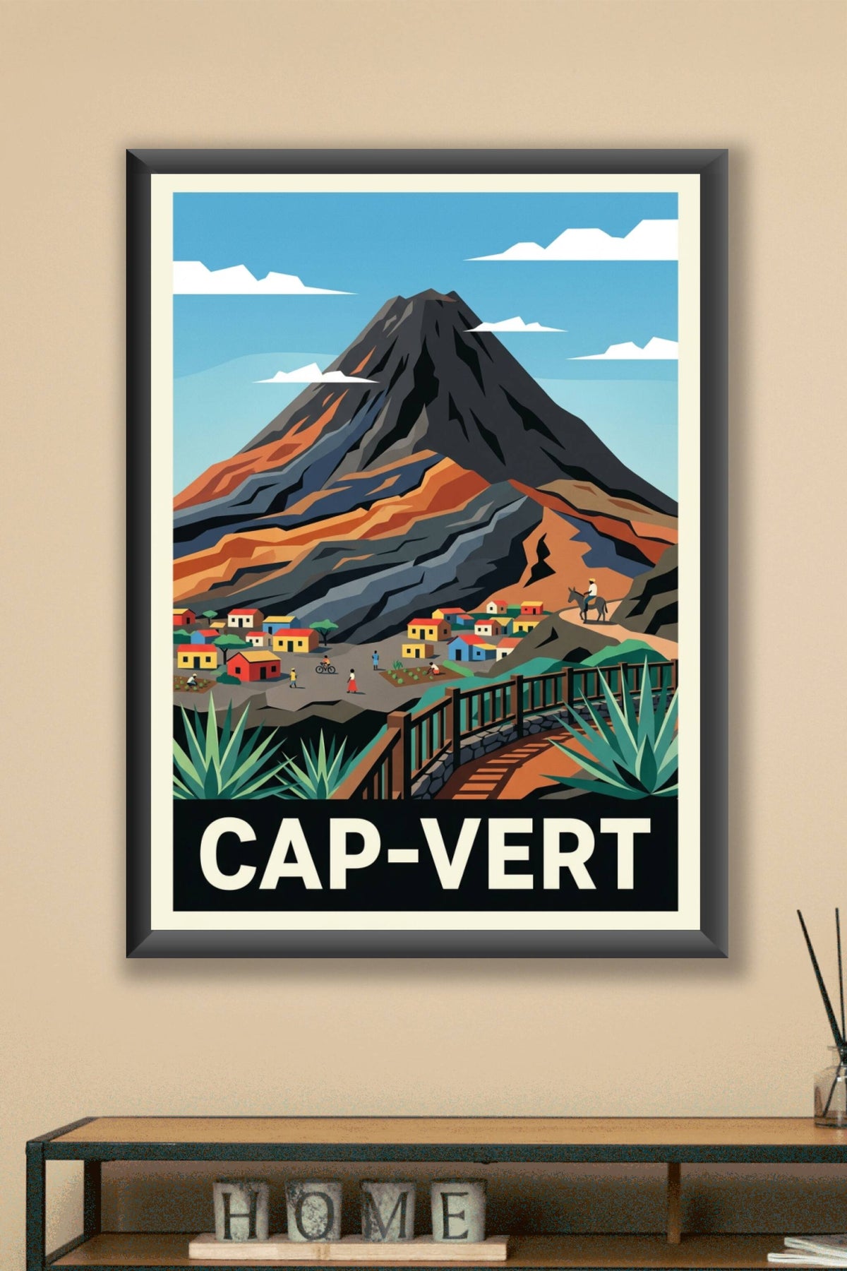 Affiche du Cap-Vert, poster volcan Pico do Fogo