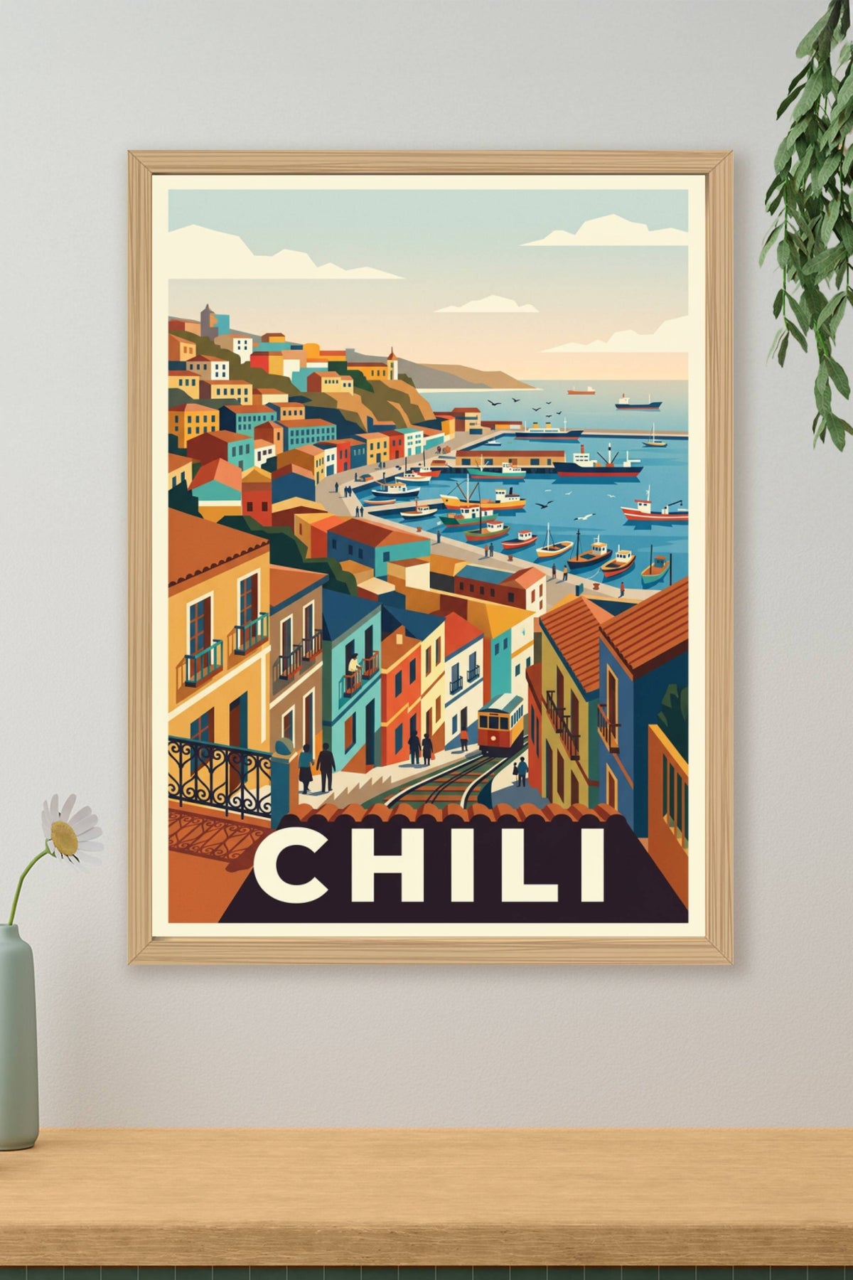 Affiche du Chili, Valparaíso et ses couleurs