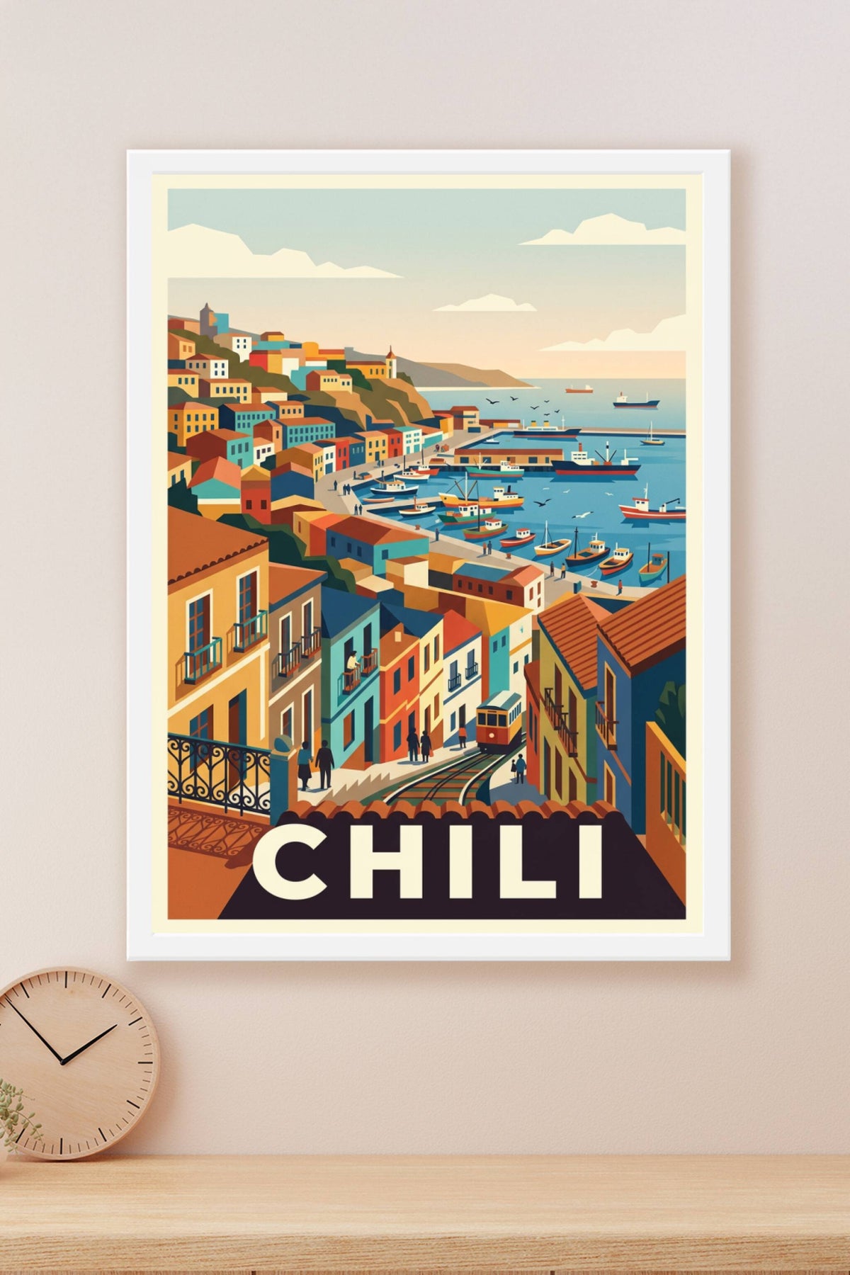 Affiche du Chili, Valparaíso et ses couleurs