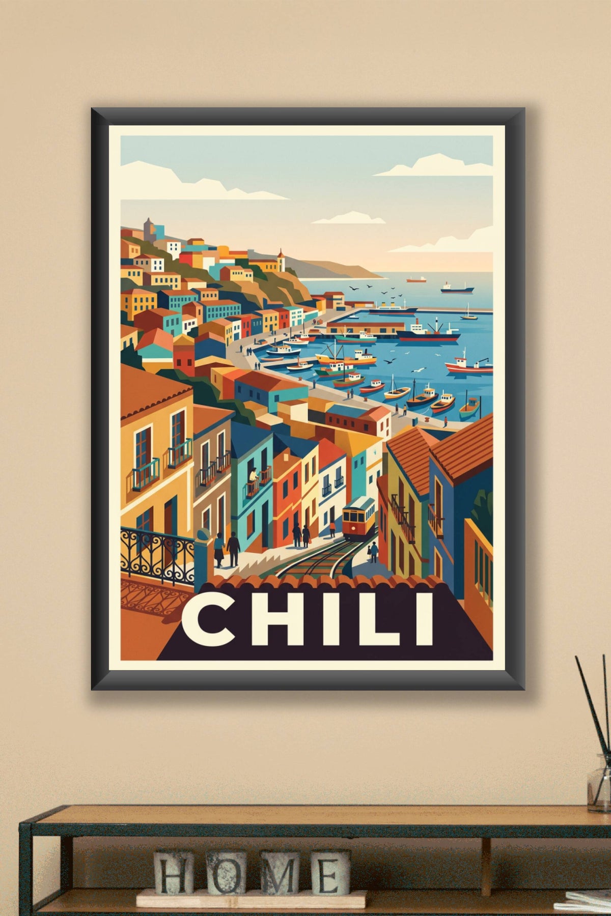 Affiche du Chili, Valparaíso et ses couleurs