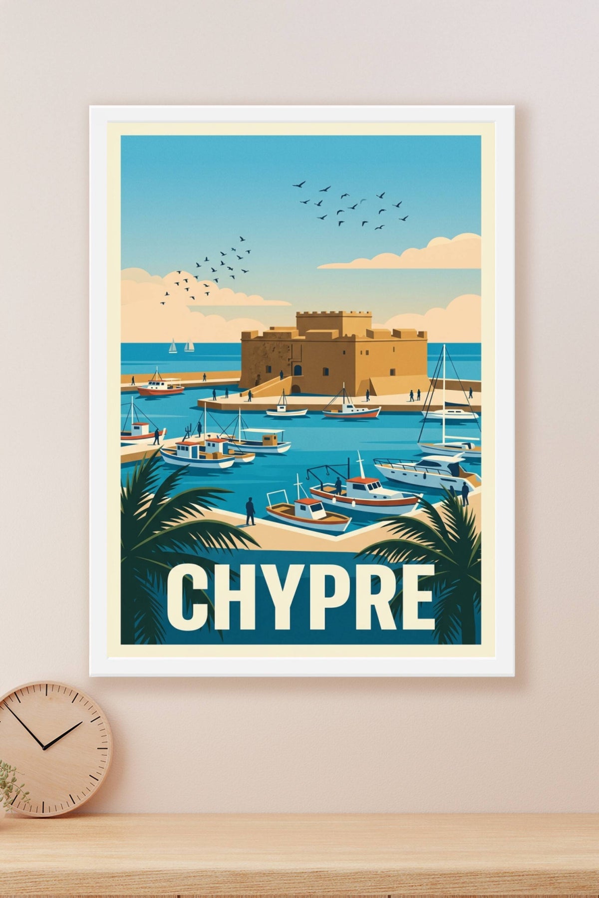 Affiche de Chypre, port de Paphos