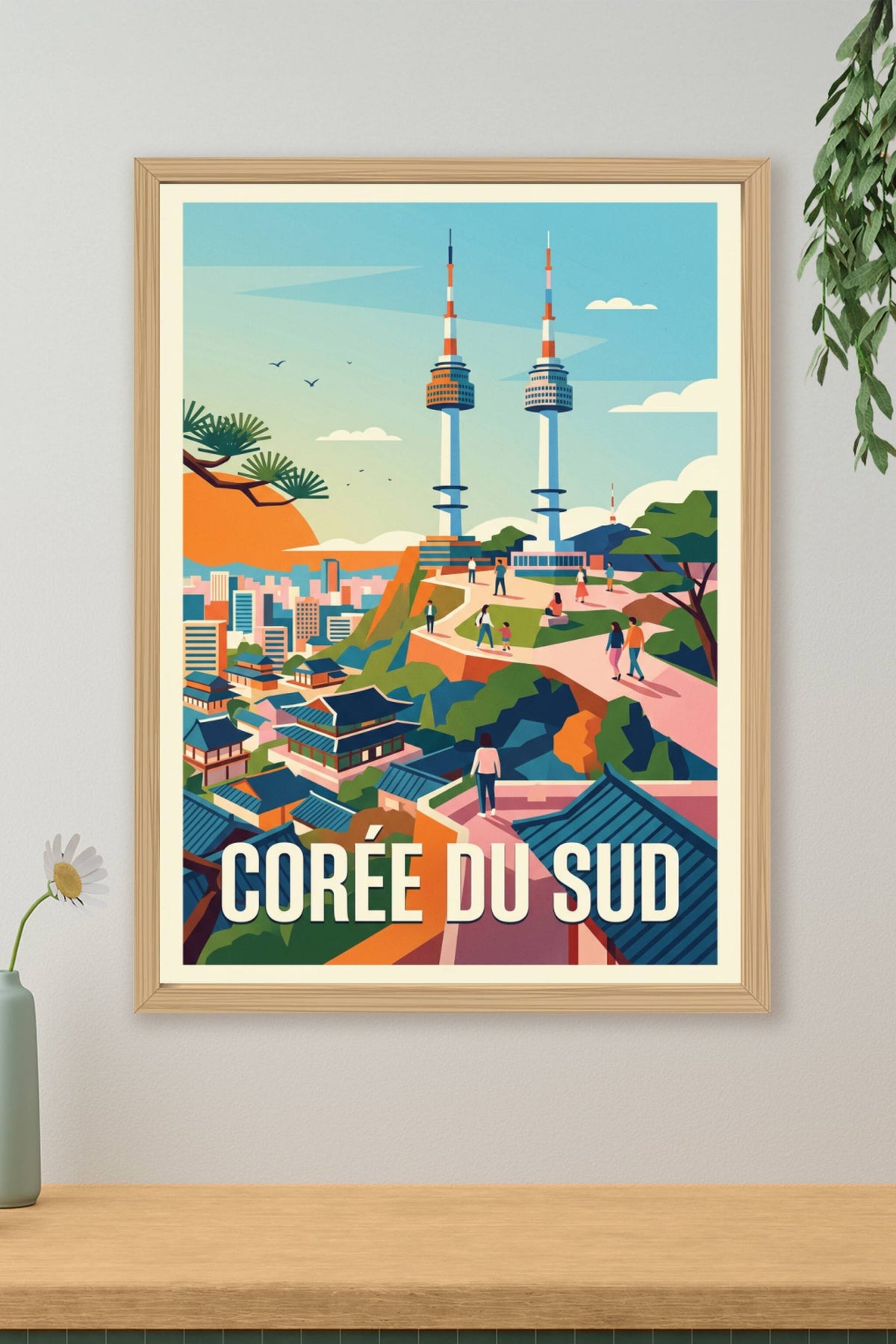 Affiche de Corée du Sud, poster Séoul moderne