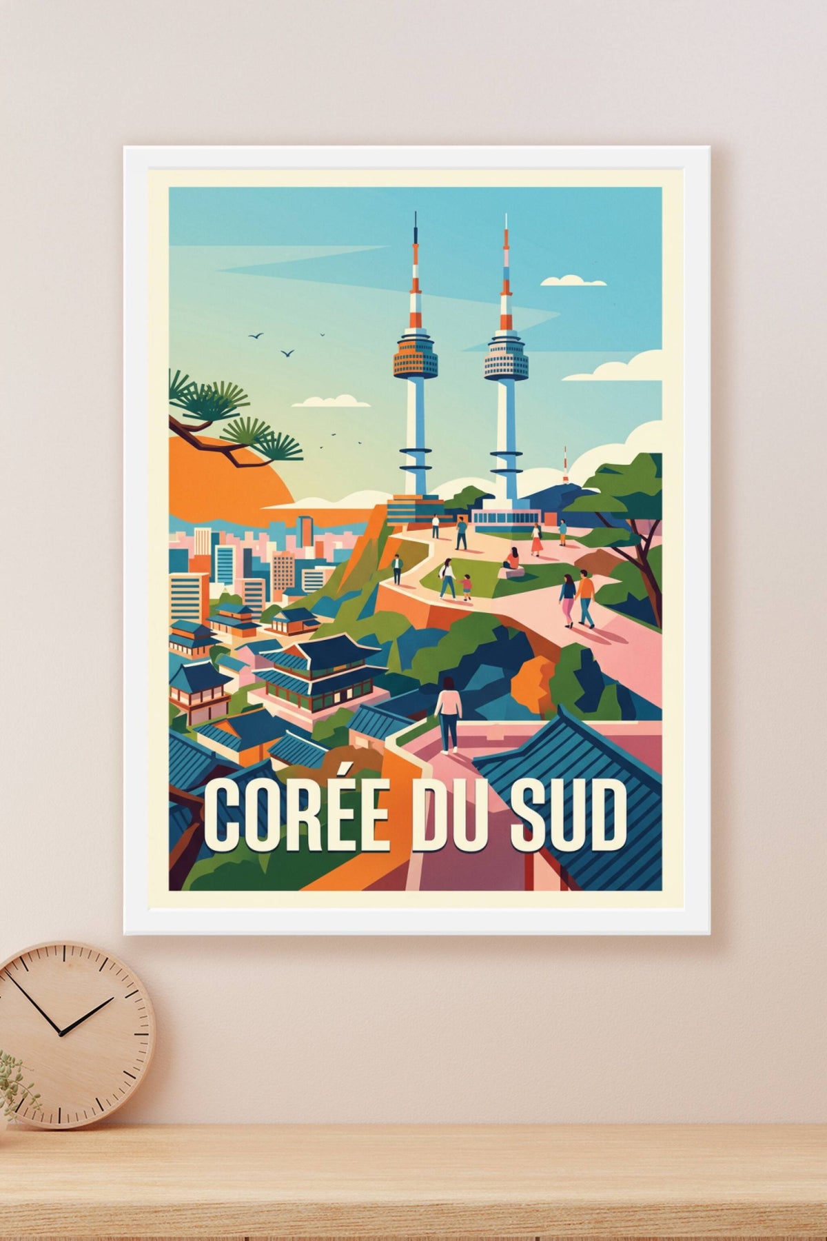 Affiche de Corée du Sud, poster Séoul moderne