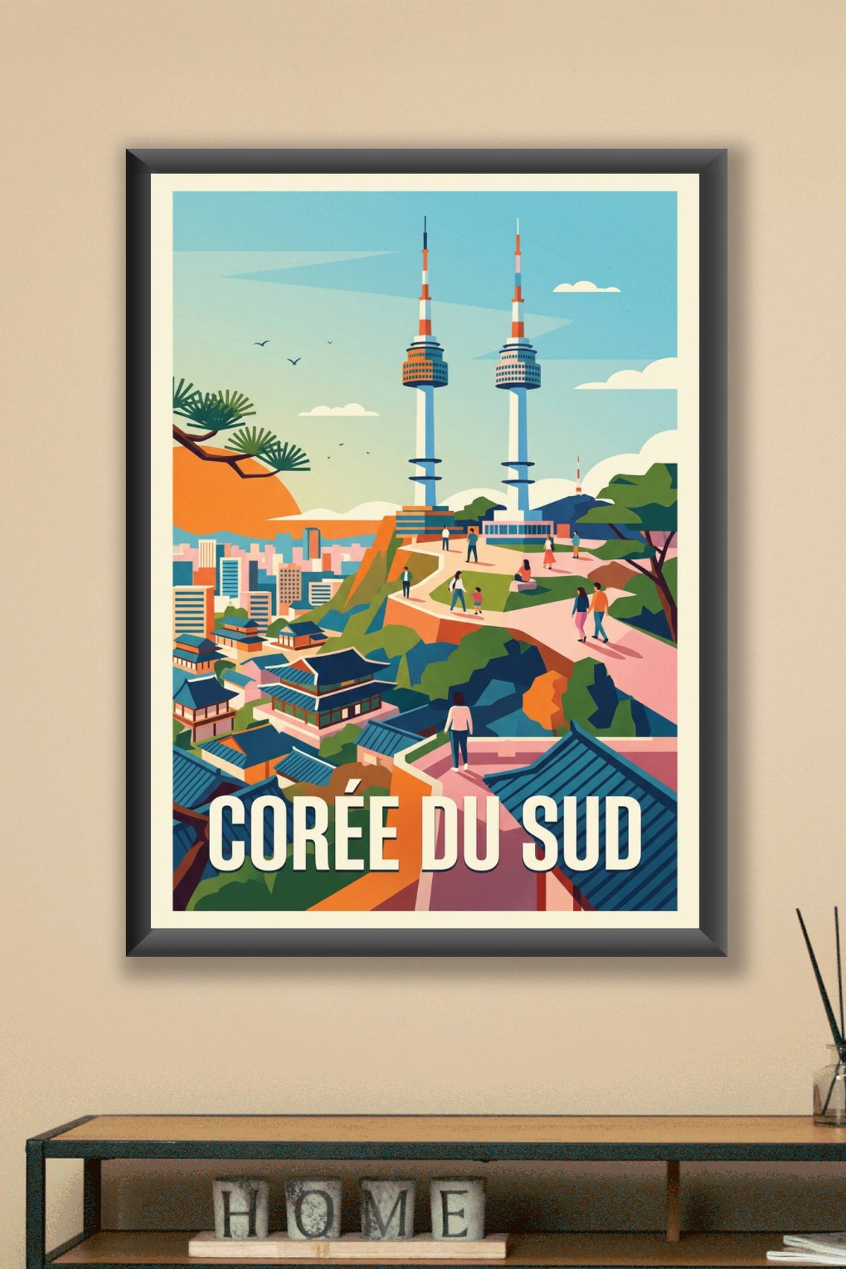 Affiche de Corée du Sud, poster Séoul moderne