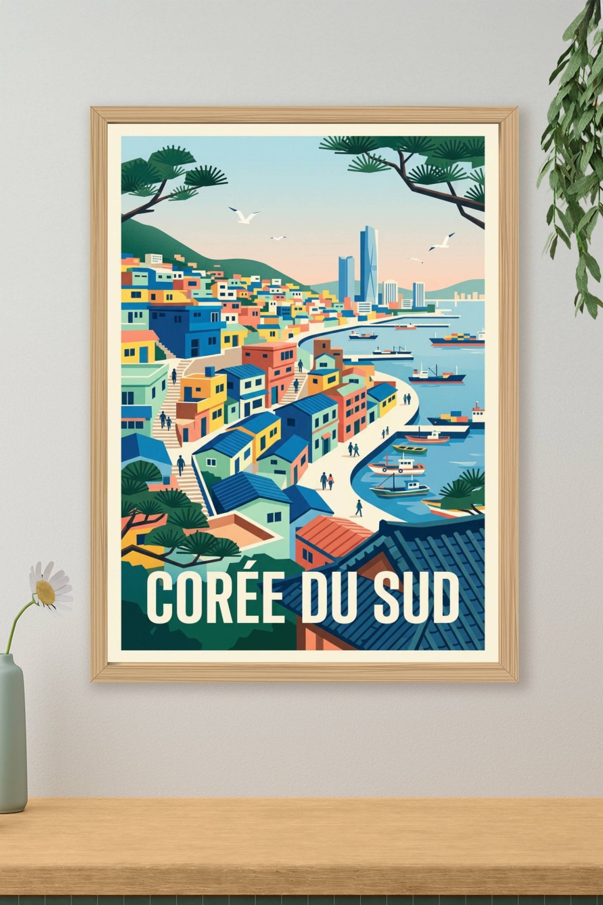 Affiche de Corée du Sud, village de Gamcheon