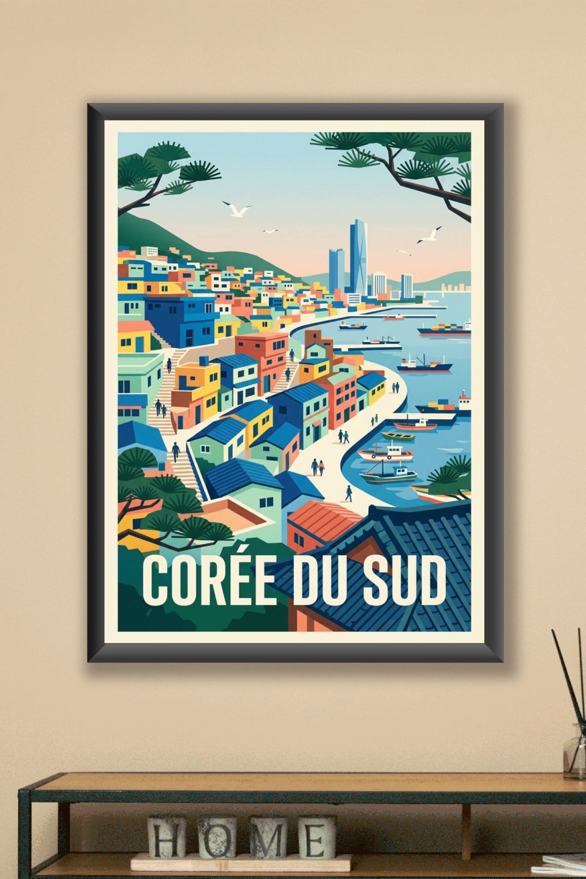 Affiche de Corée du Sud, village de Gamcheon