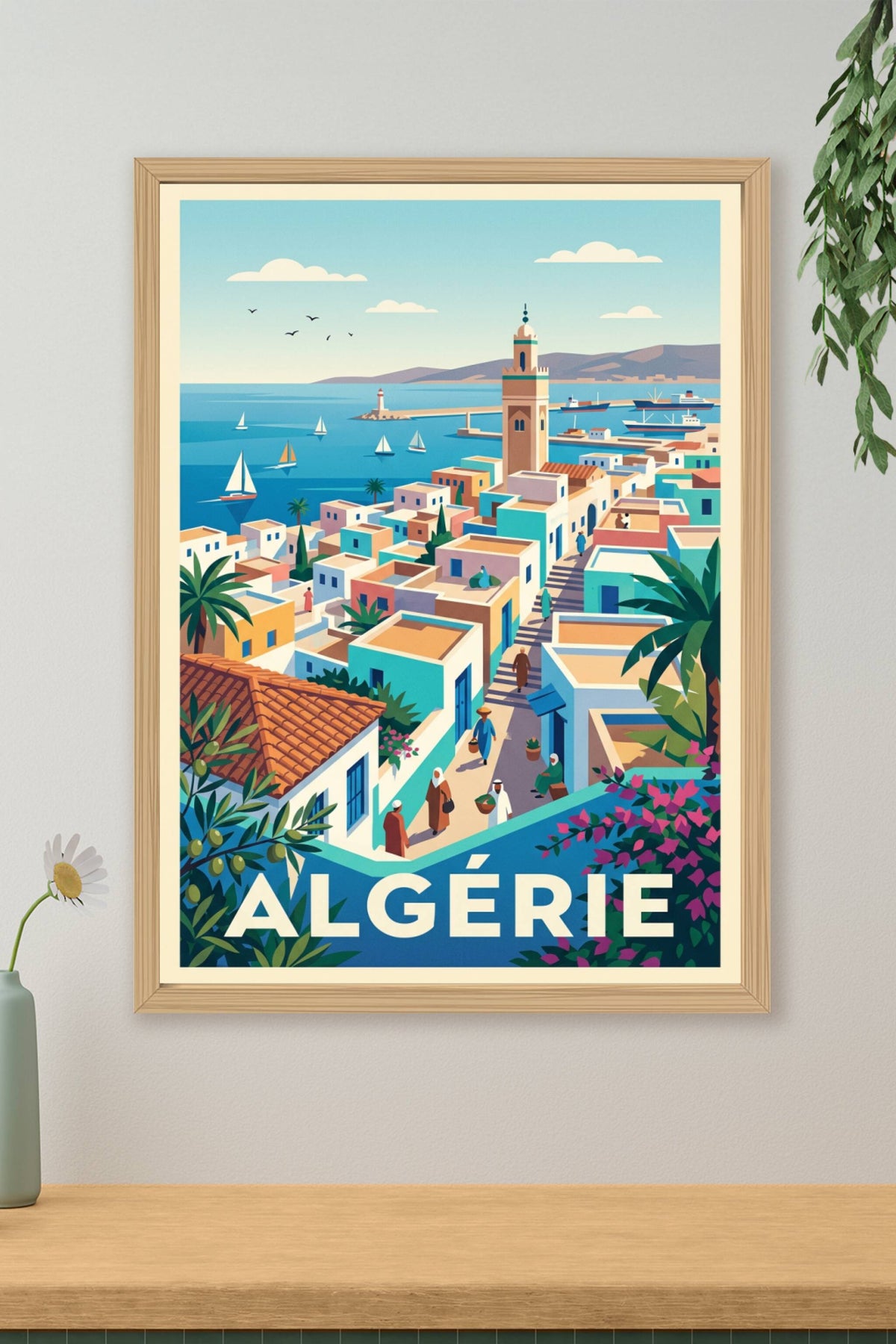 Affiche d'Algérie, illustration bord de mer