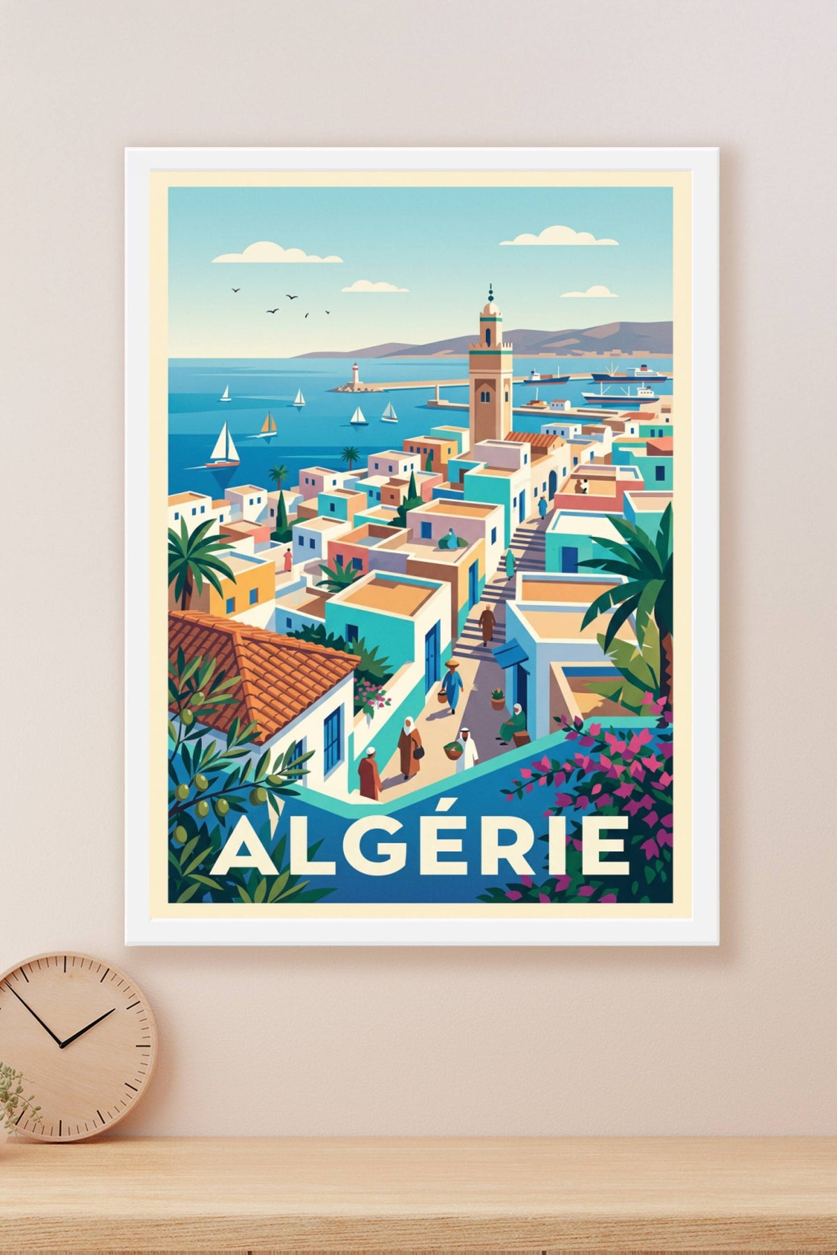 Affiche d'Algérie, illustration bord de mer