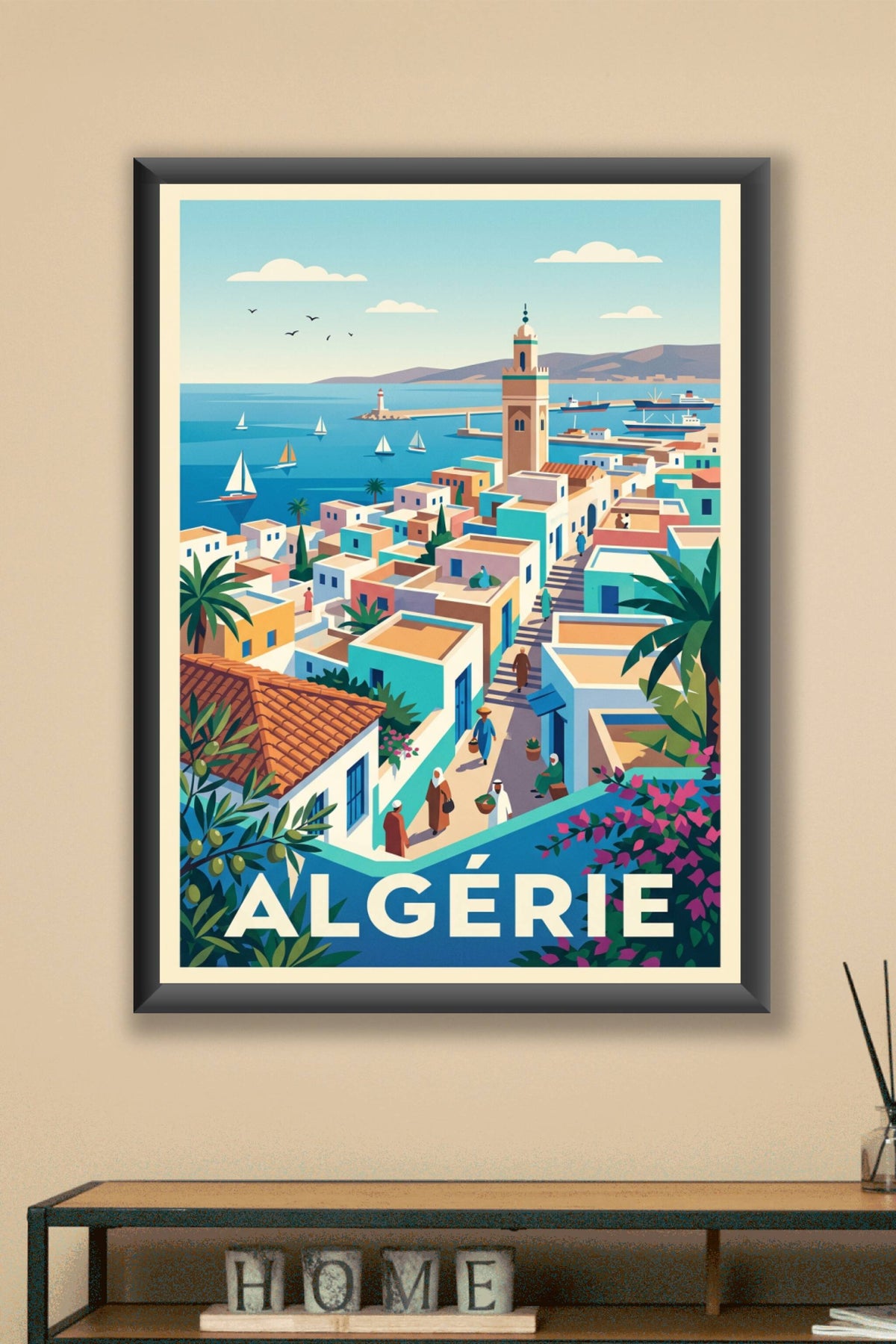 Affiche d'Algérie, illustration bord de mer