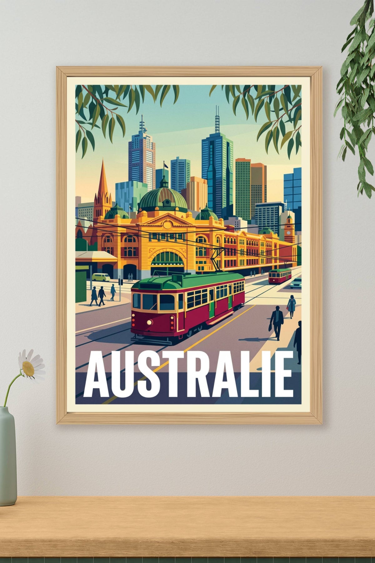 Affiche d'Australie, décor Melbourne