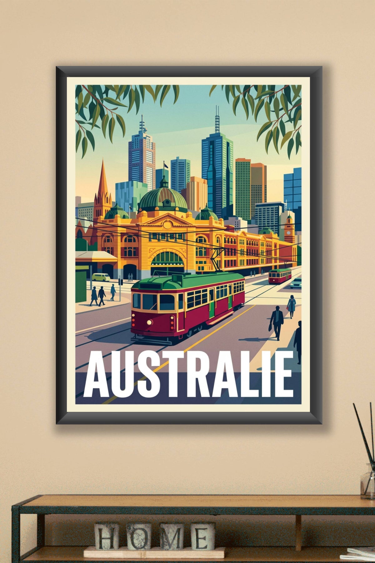 Affiche d'Australie, décor Melbourne