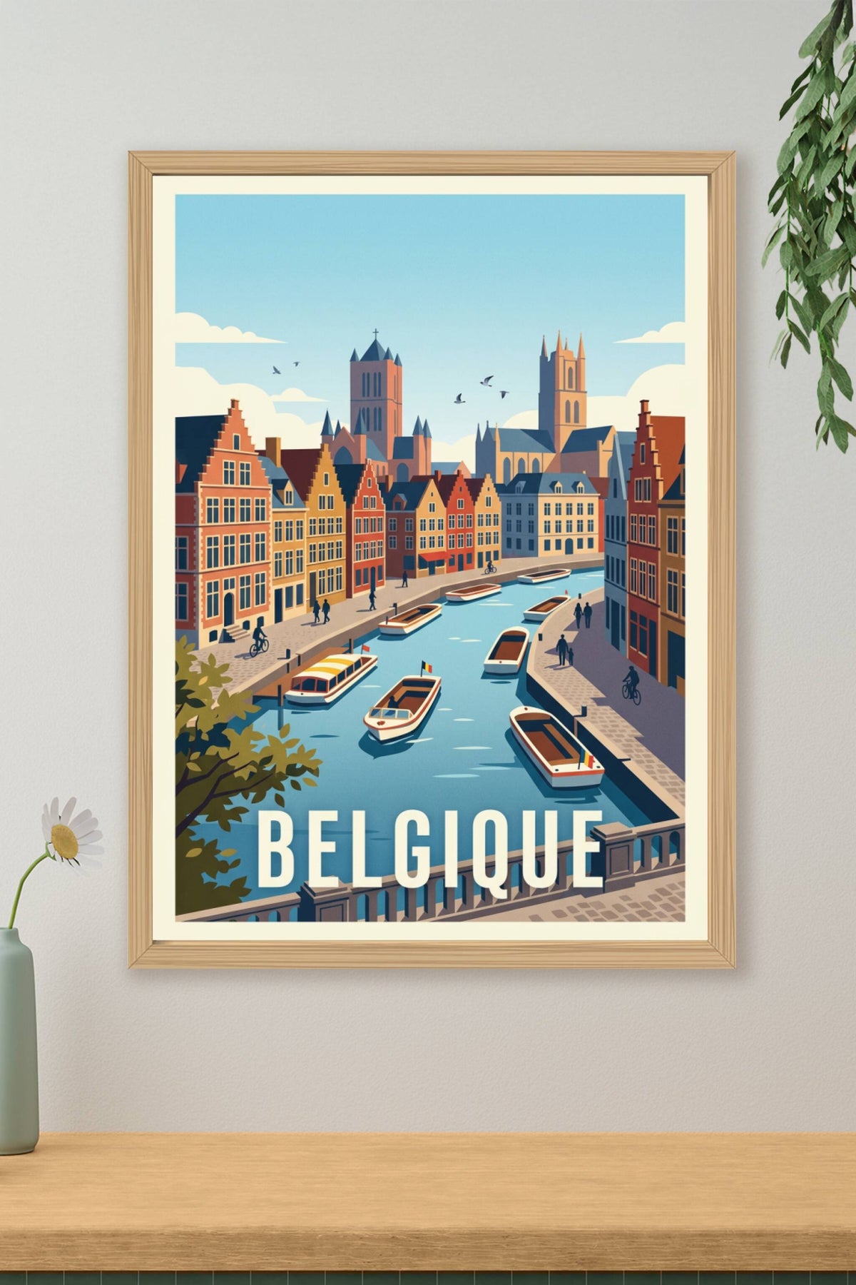 Affiche de Belgique, poster ville de Gand