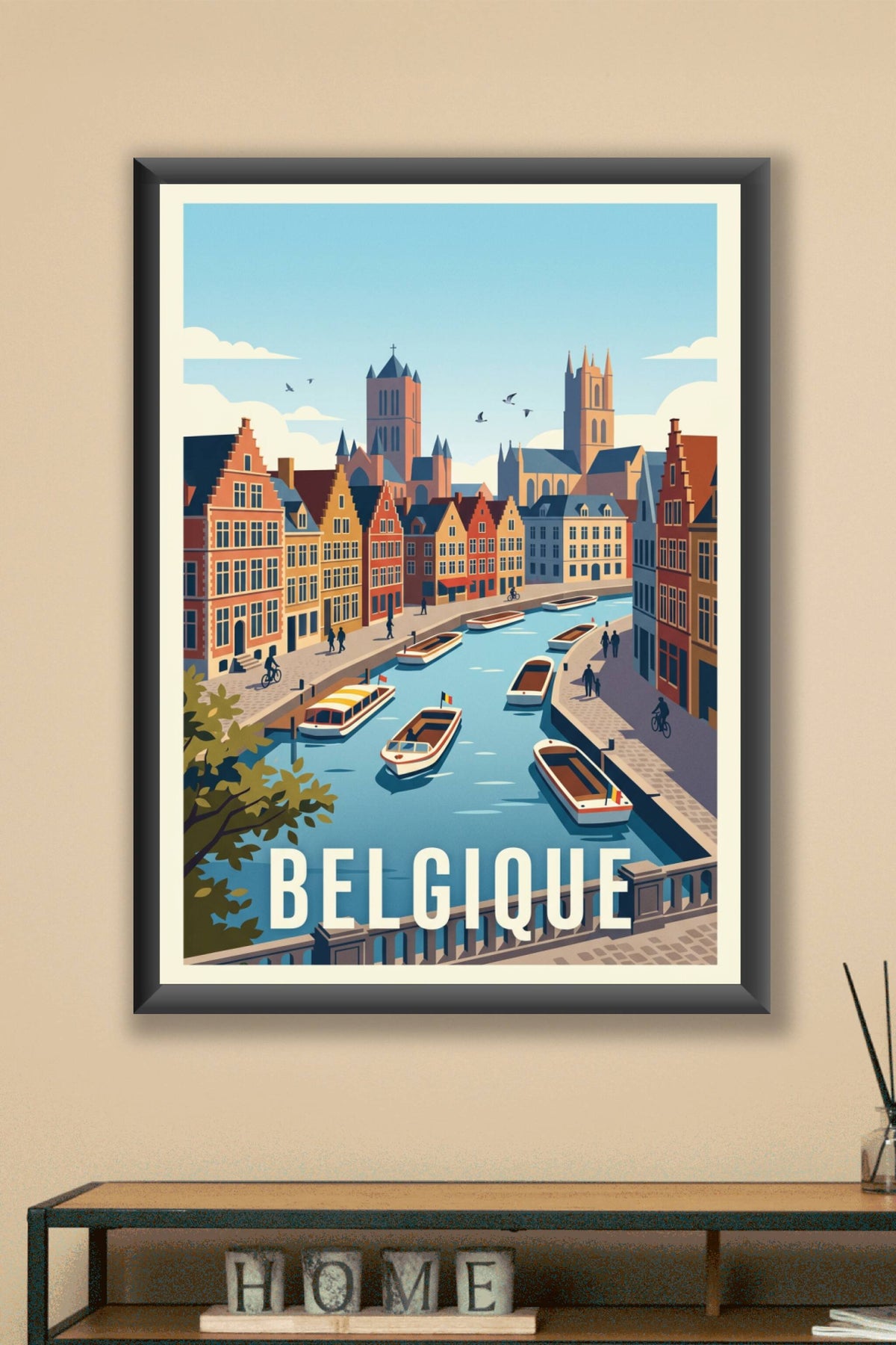 Affiche de Belgique, poster ville de Gand