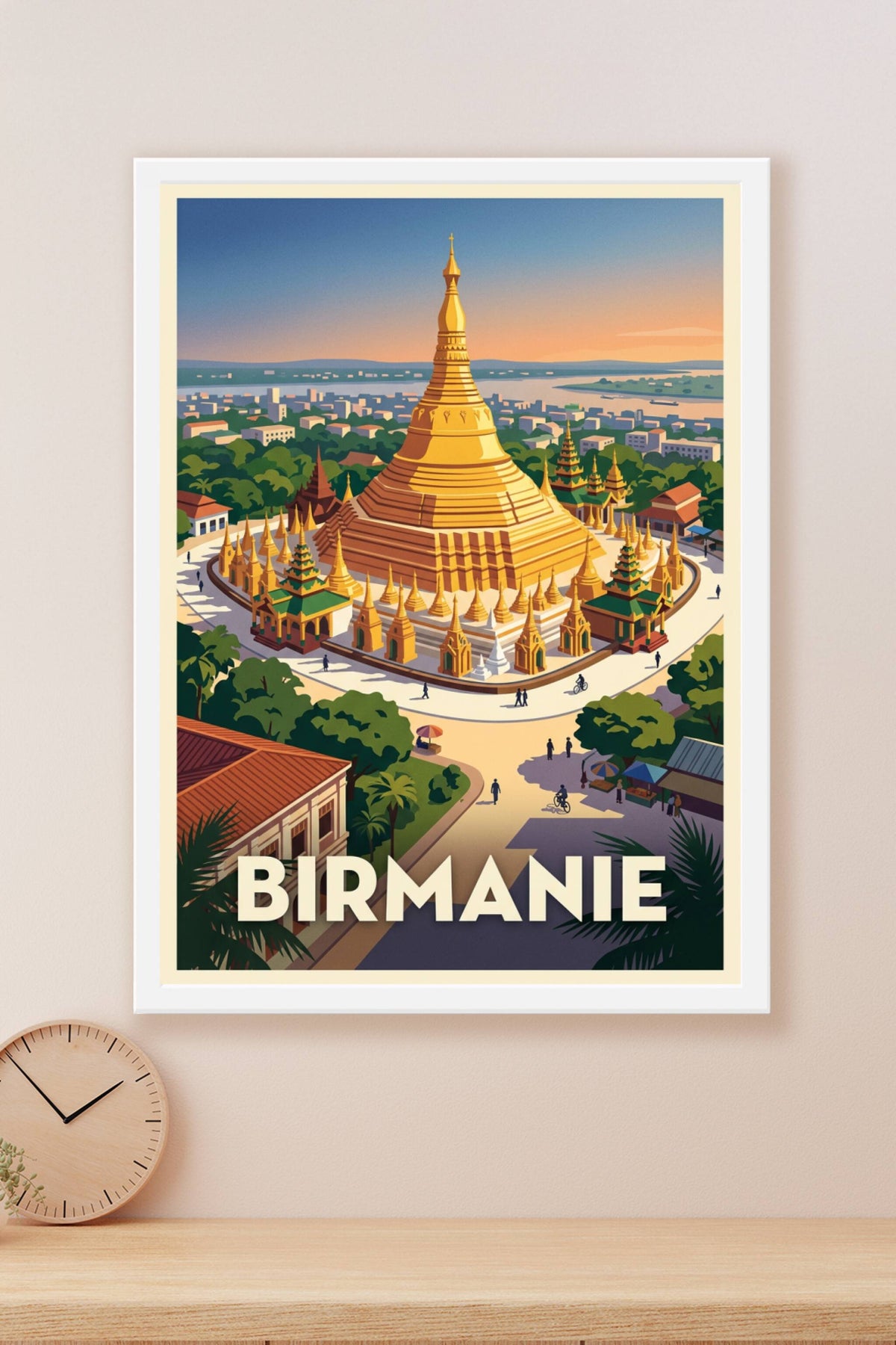 Affiche de Birmanie, poster temple de Rangoun