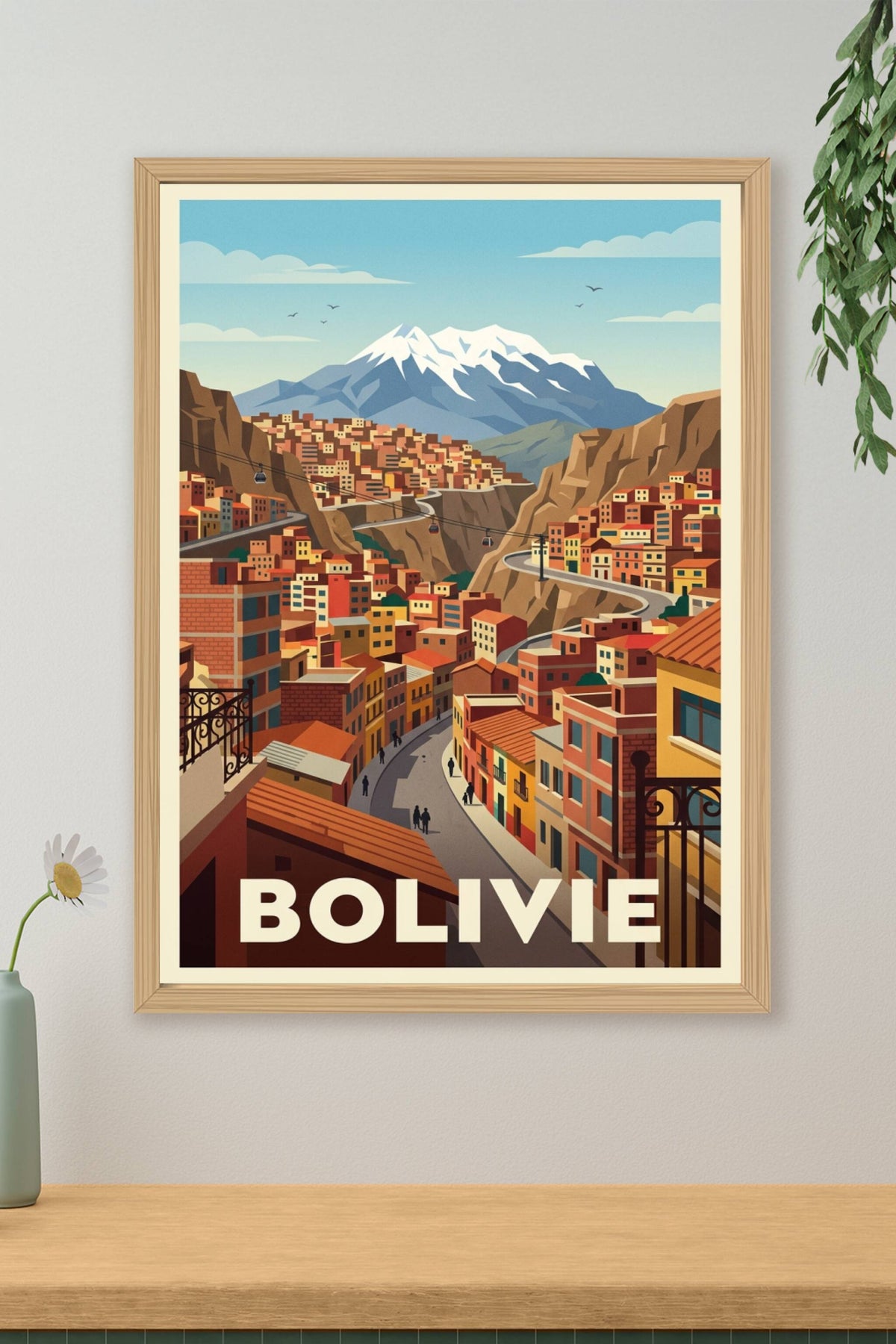 Affiche de Bolivie, poster voyage panorama