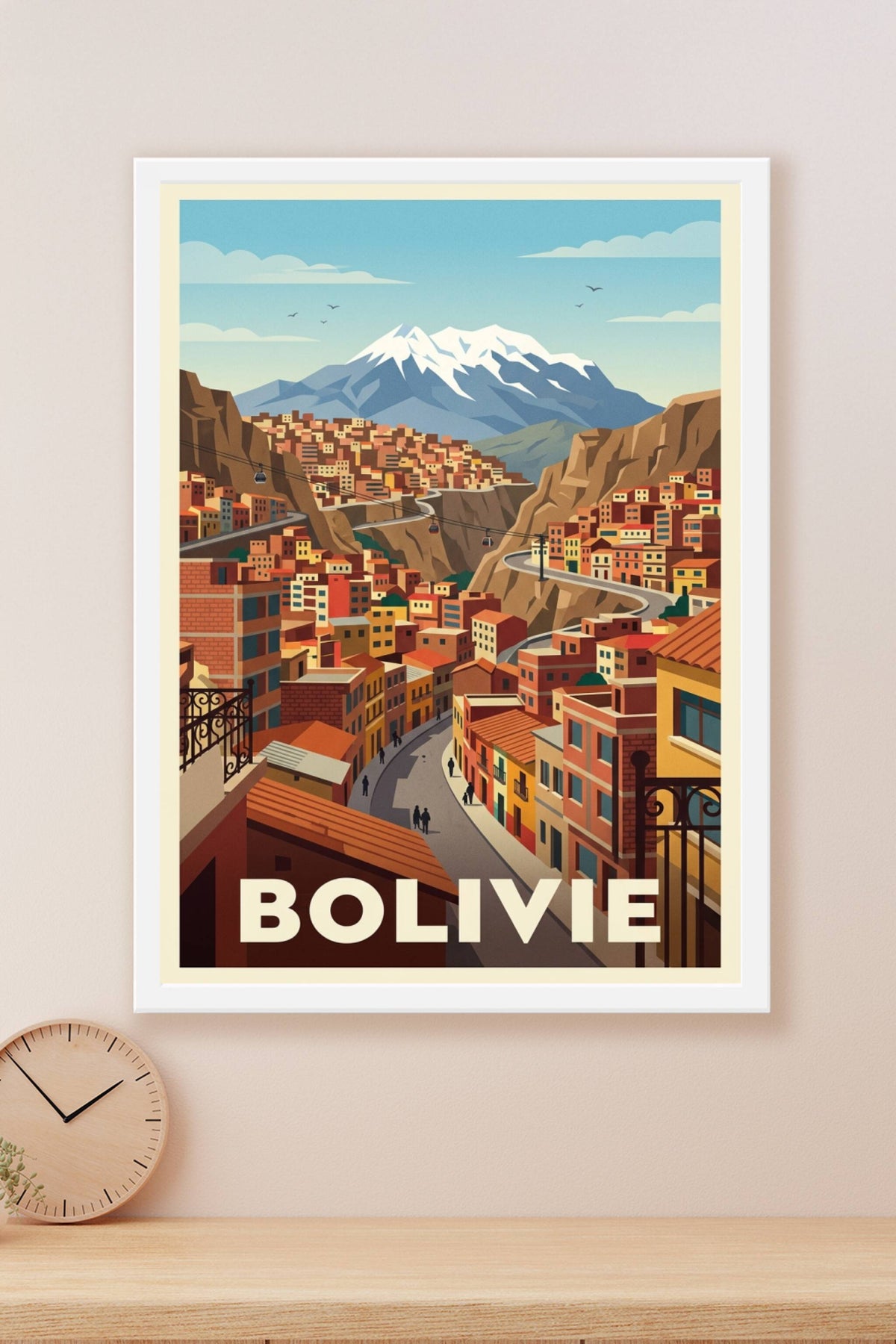 Affiche de Bolivie, poster voyage panorama