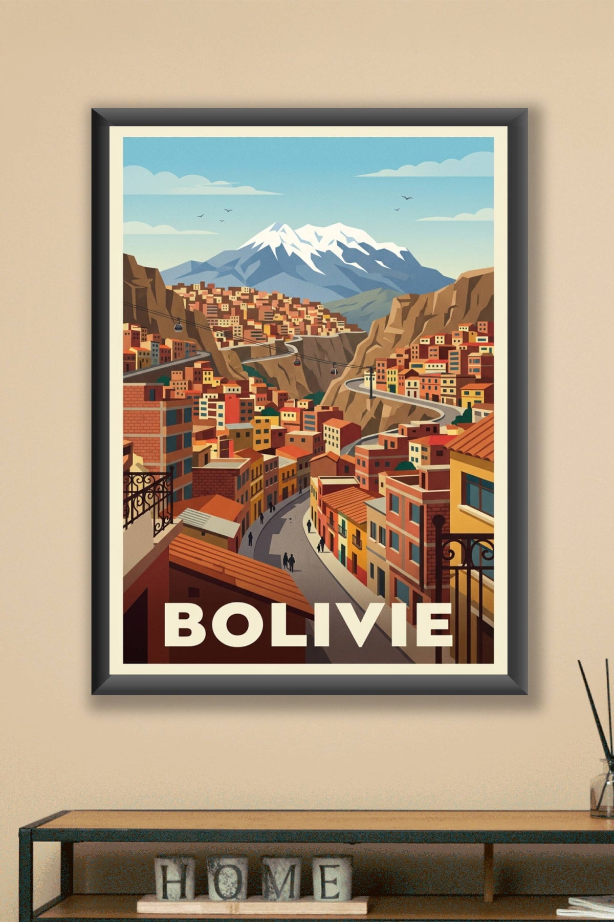 Affiche de Bolivie, poster voyage panorama