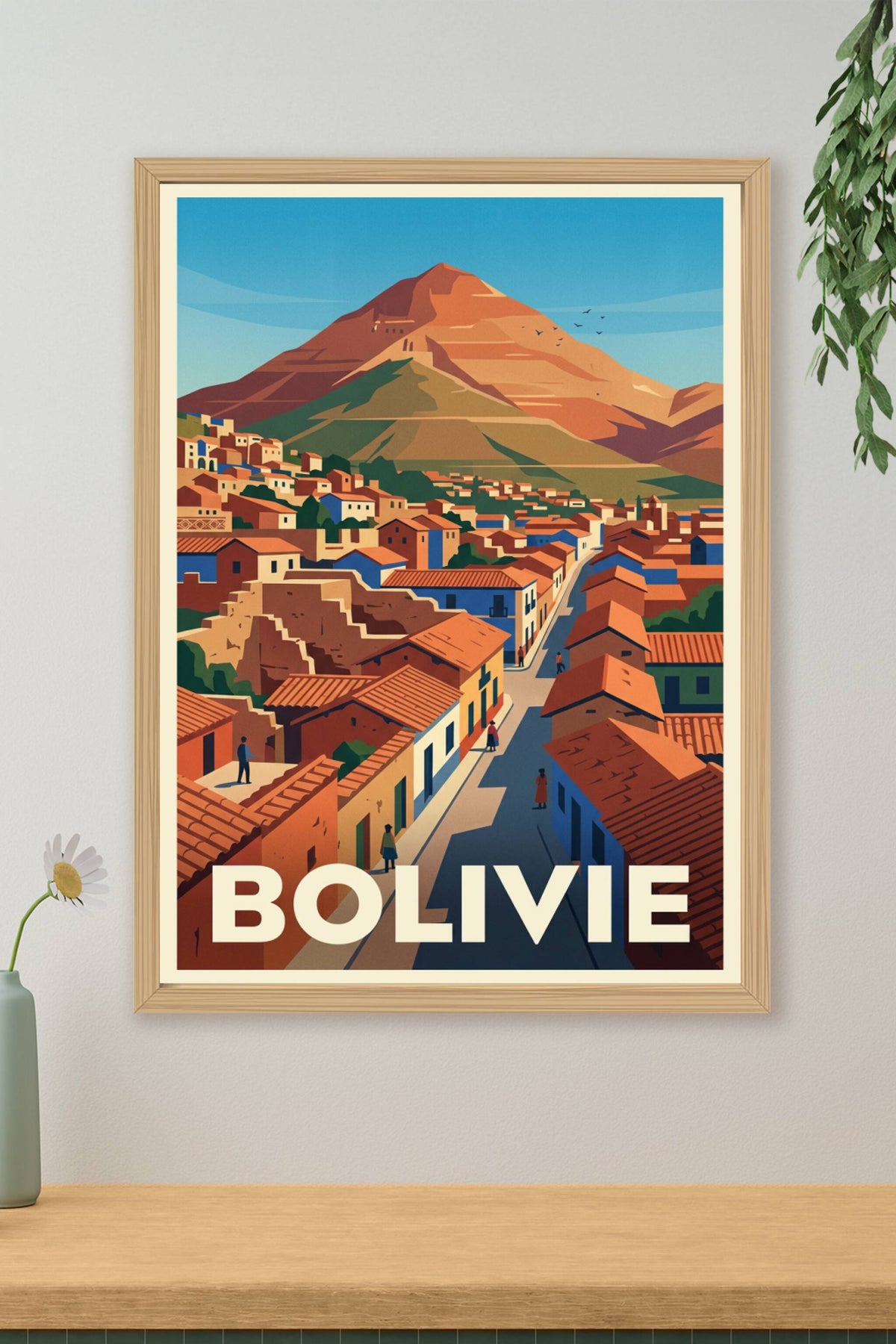 Affiche de Bolivie, village des Andes