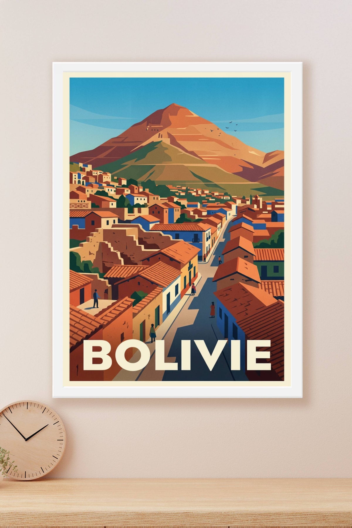 Affiche de Bolivie, village des Andes