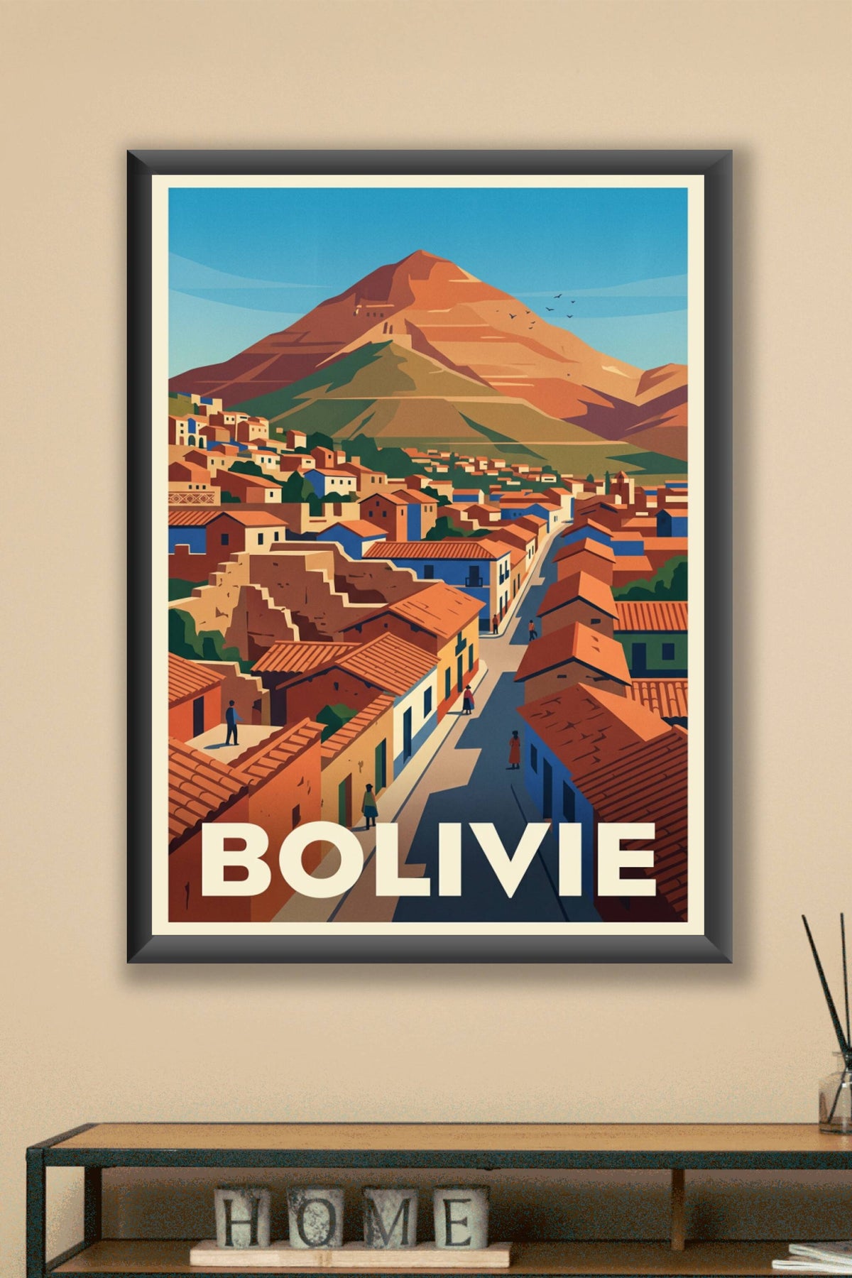 Affiche de Bolivie, village des Andes