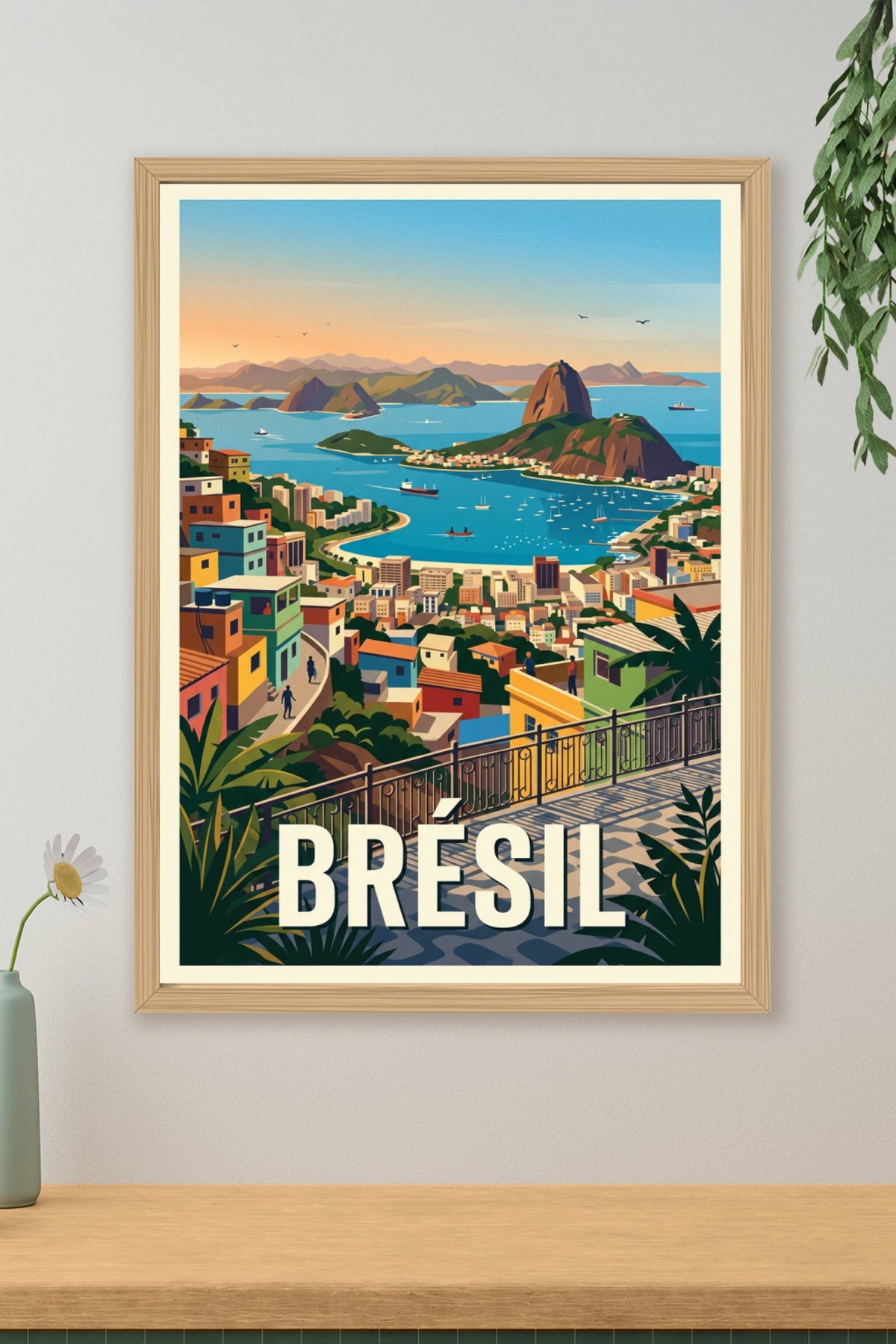 Affiche du Brésil, vue du Pain de Sucre