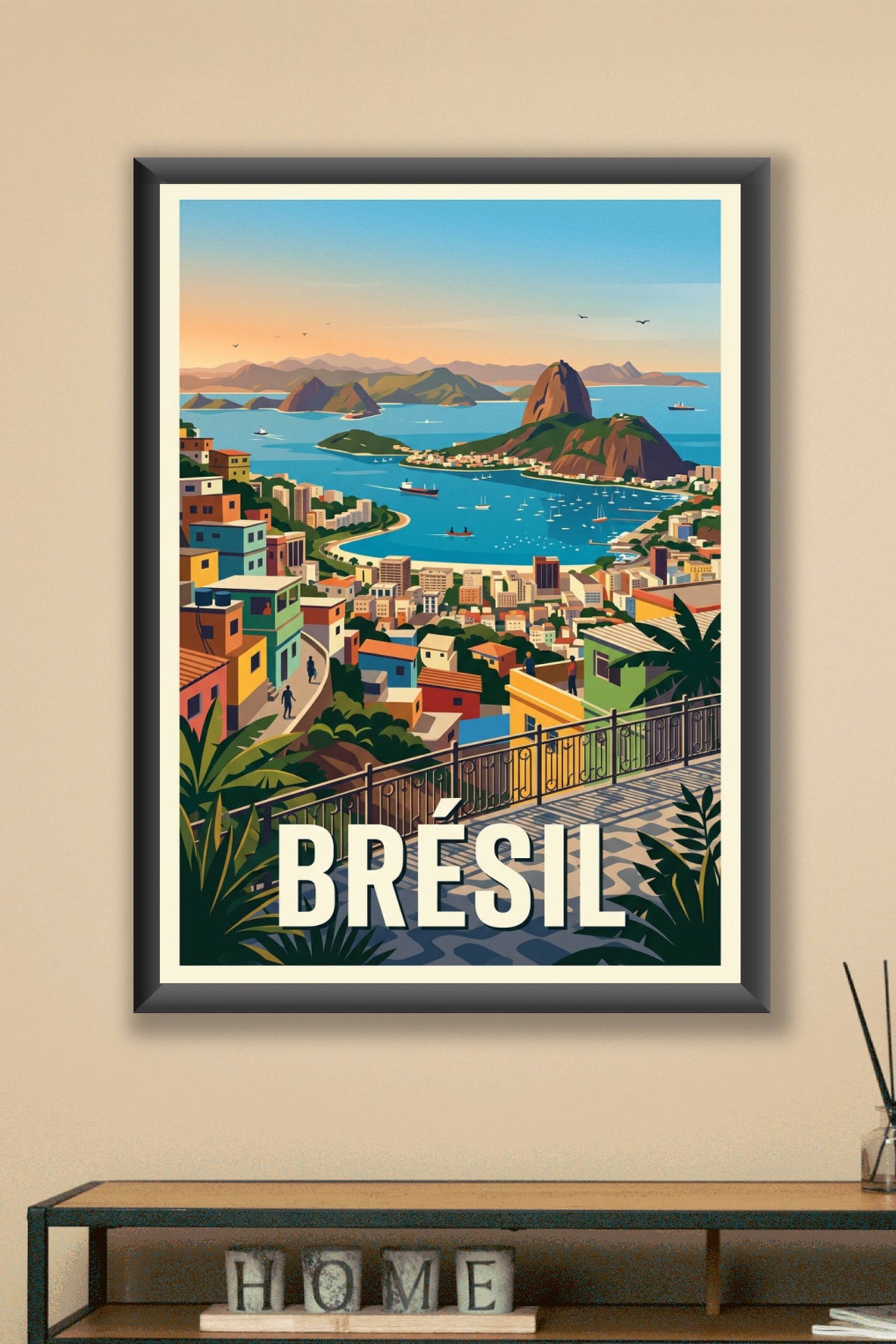 Affiche du Brésil, vue du Pain de Sucre