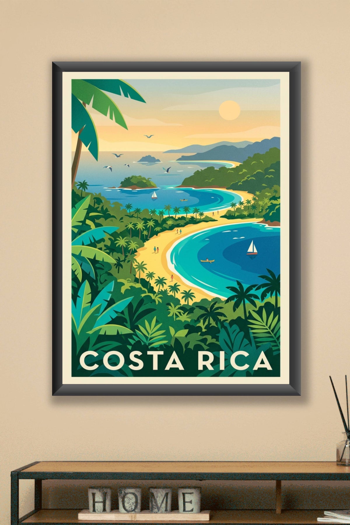 Affiche du Costa Rica, poster paysage exotique