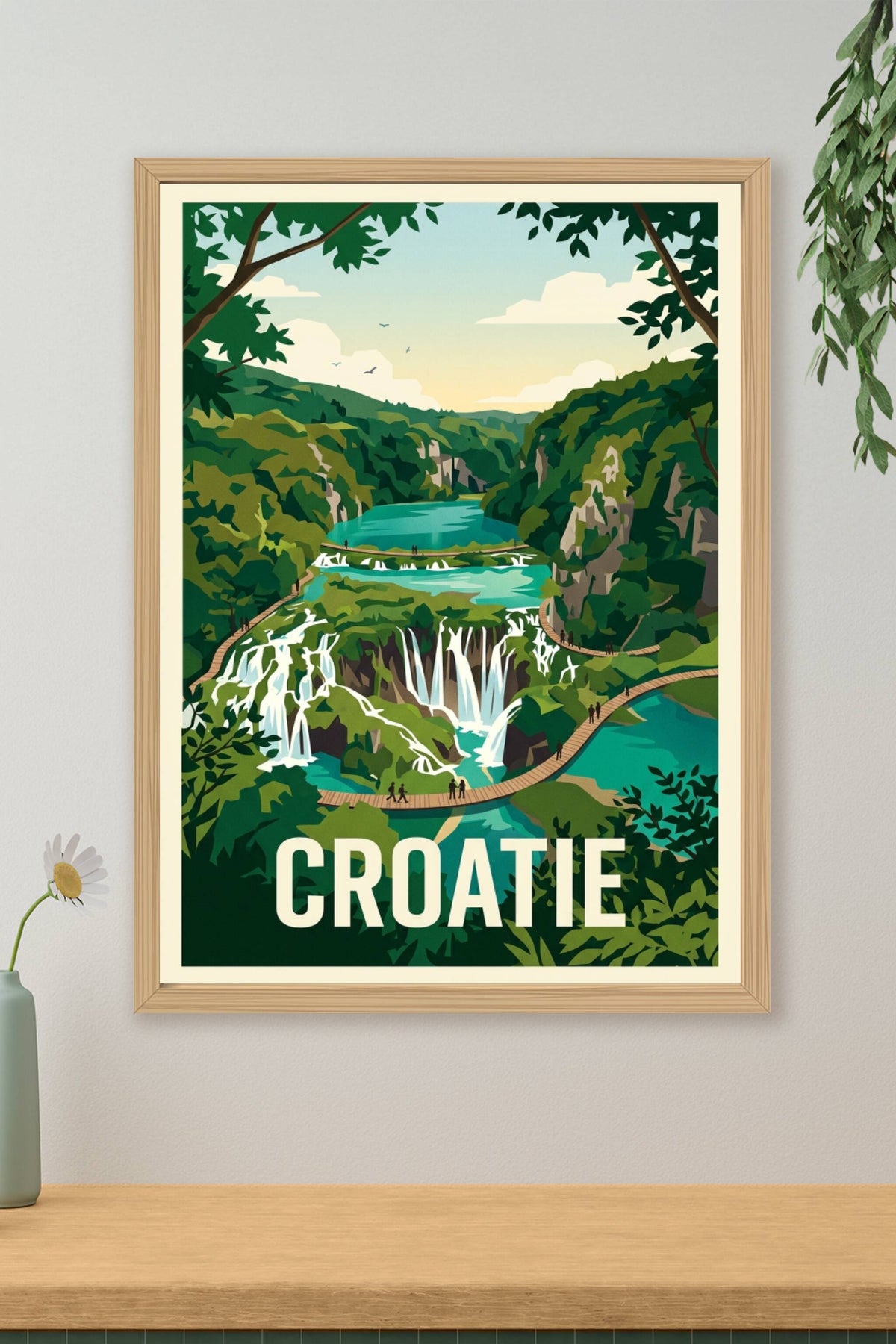 Affiche de Croatie, poster des lacs de Plitvice